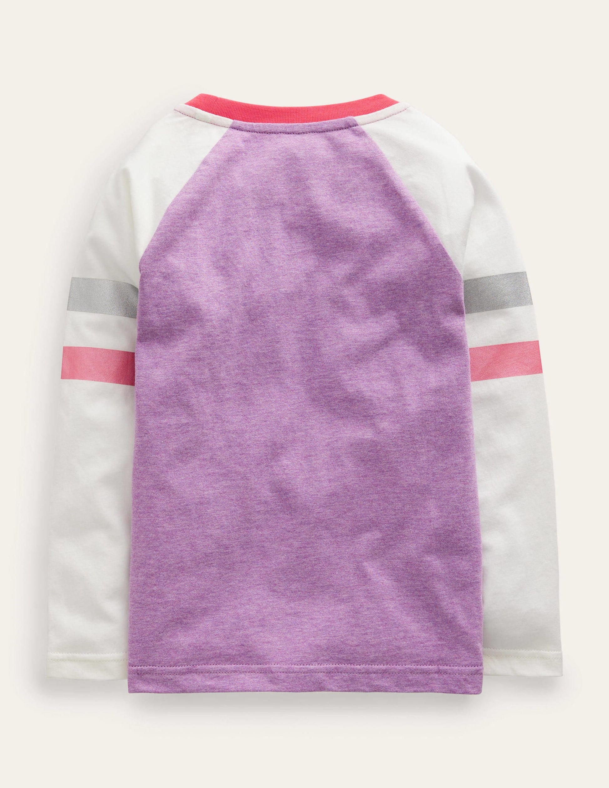 Colourblock Raglan T-shirt-Wisteria Purple/Oatmeal Marl-2