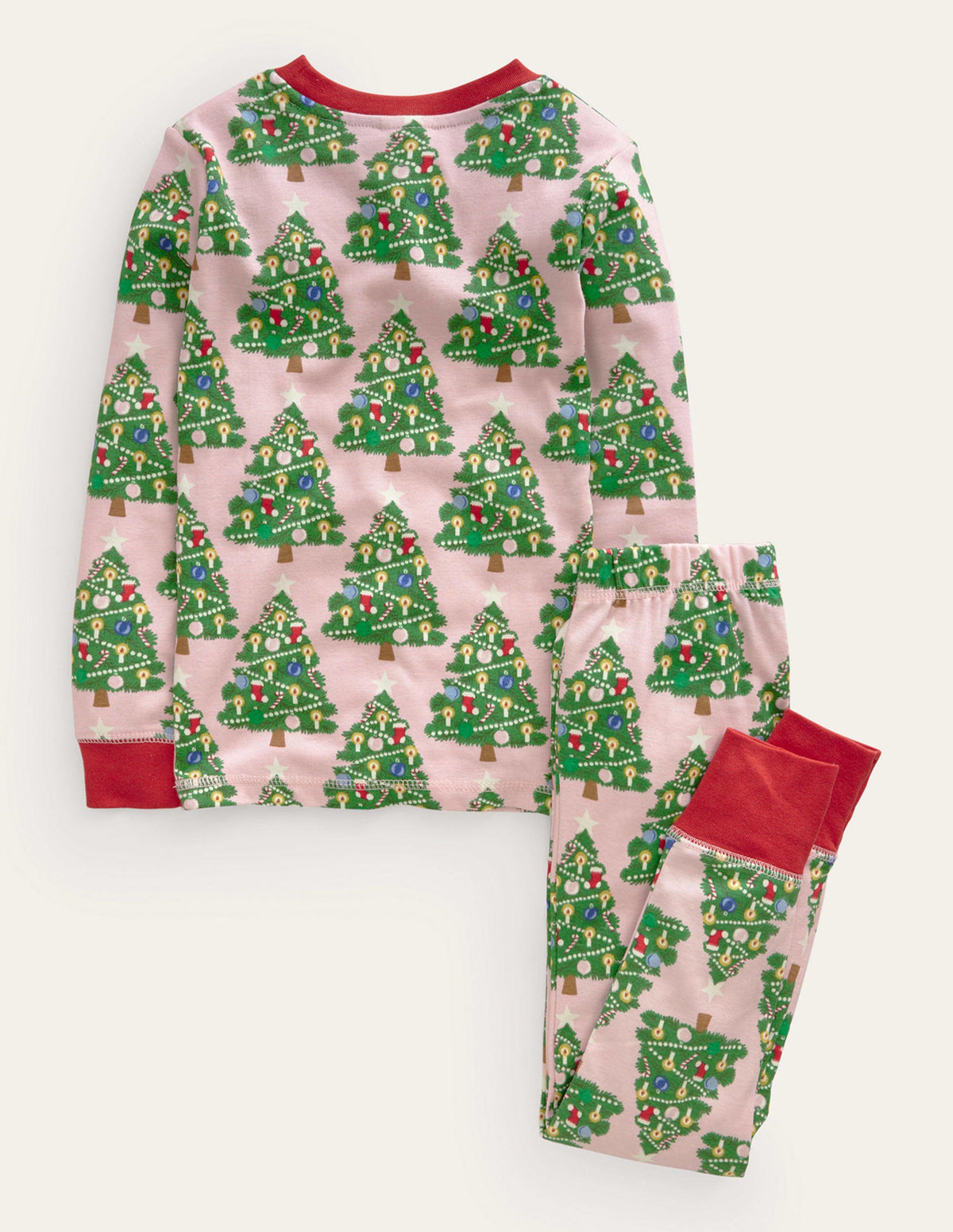 Snug Glow-In-The-Dark Pajamas-Boto Pink Christmas Trees-2