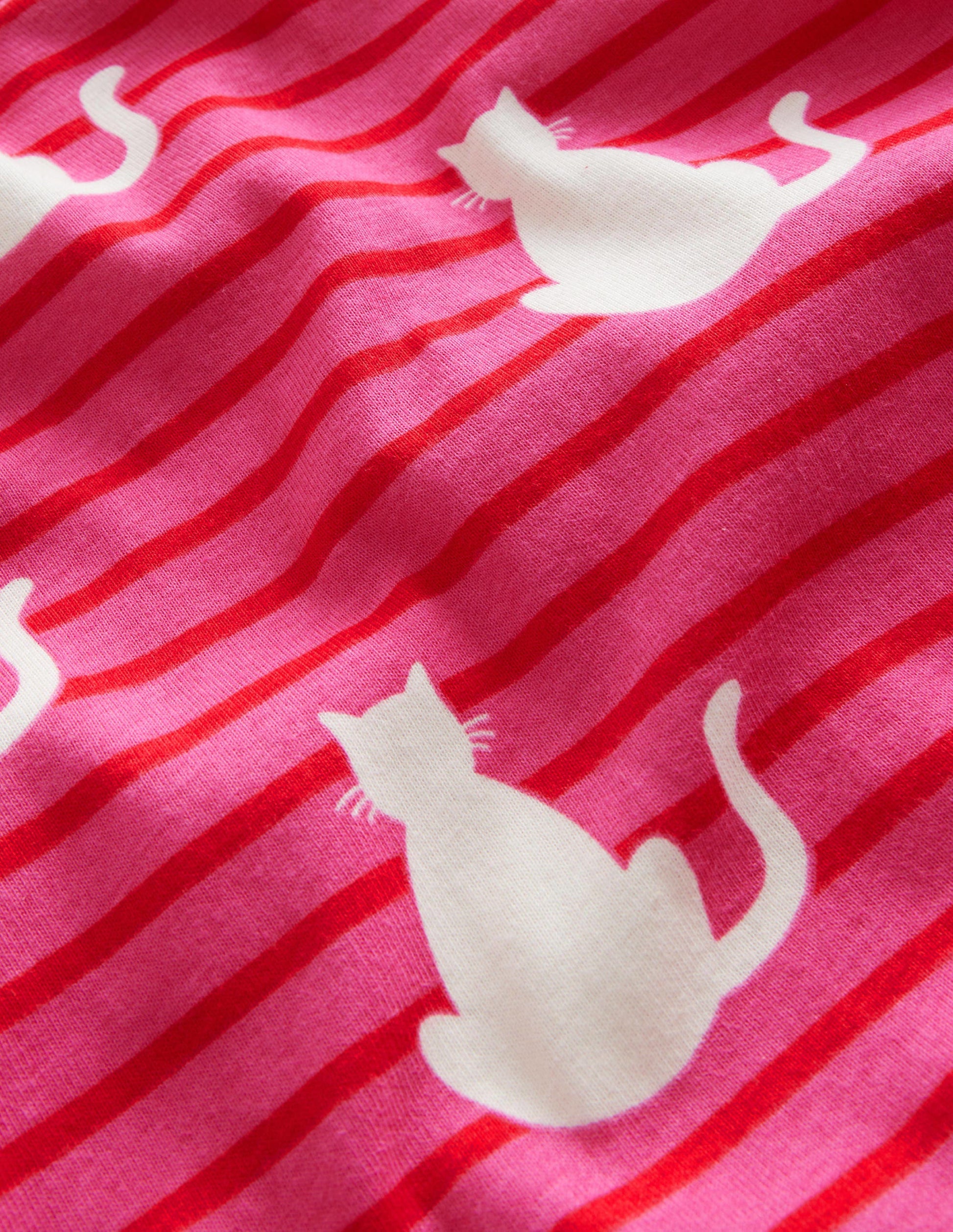 Snug Glow-In-The-Dark Pajamas-Pink Cats-3