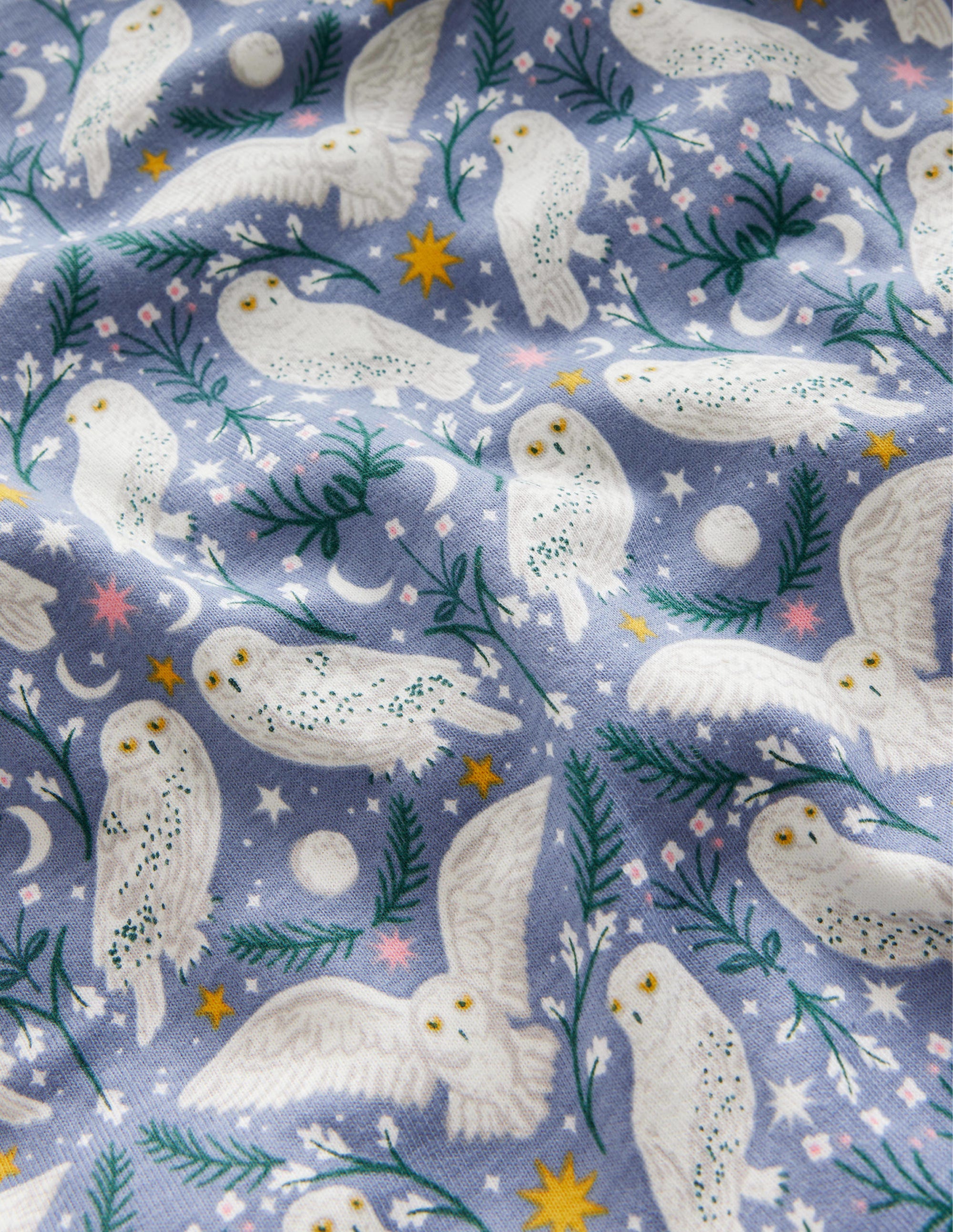 Snug Glow-In-The-Dark Pajamas-Ash Blue Owls - Image 3