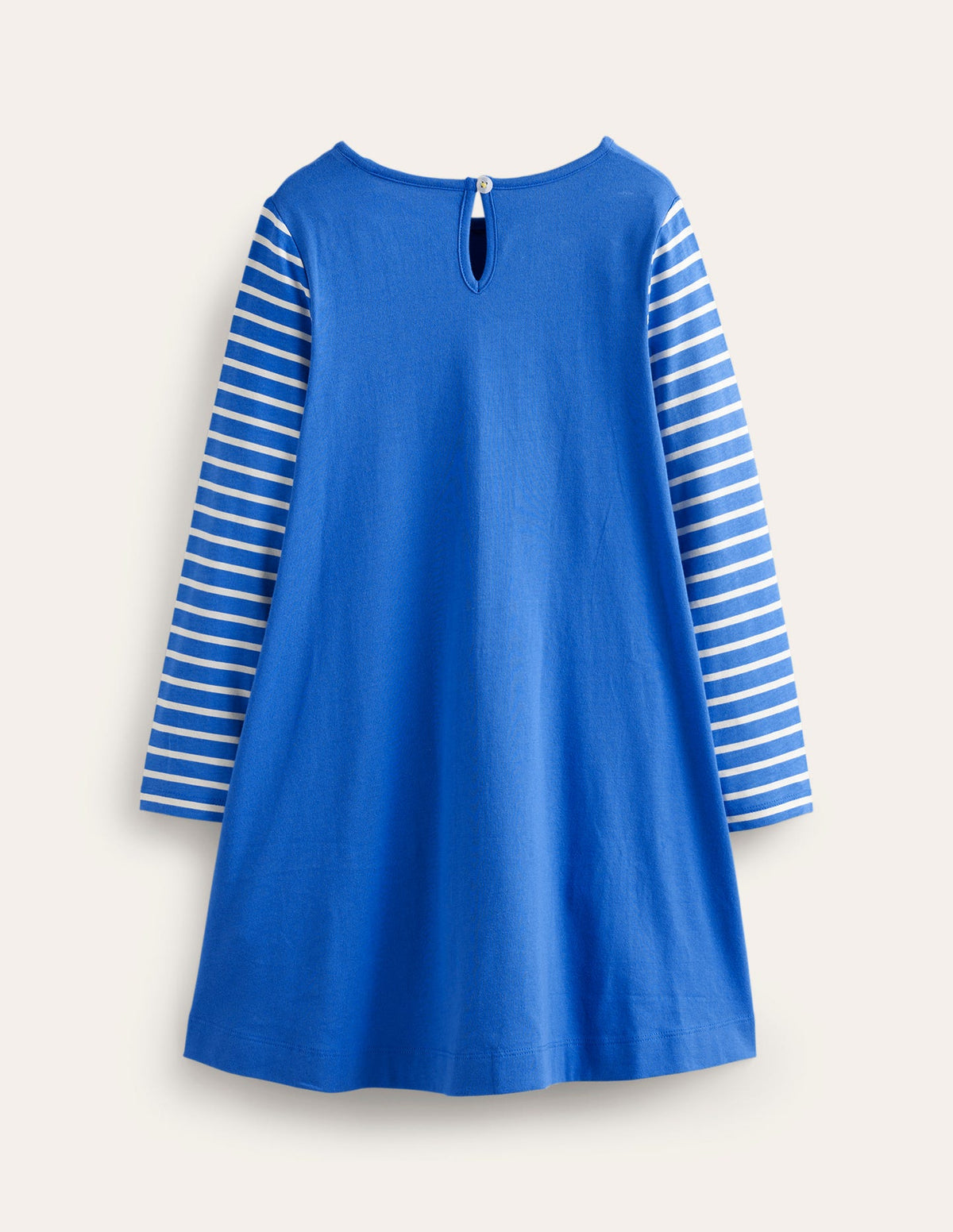 Big Appliqué Dress-Delft Blue Owls-2