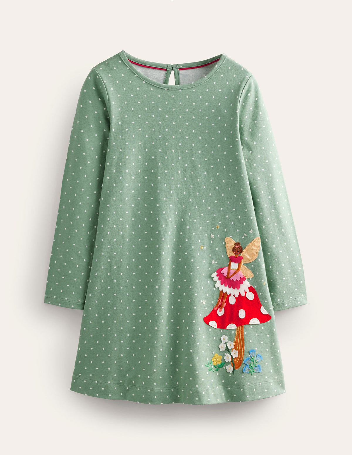 Big Appliqué Dress-Green Smoke Fairy - Image 1