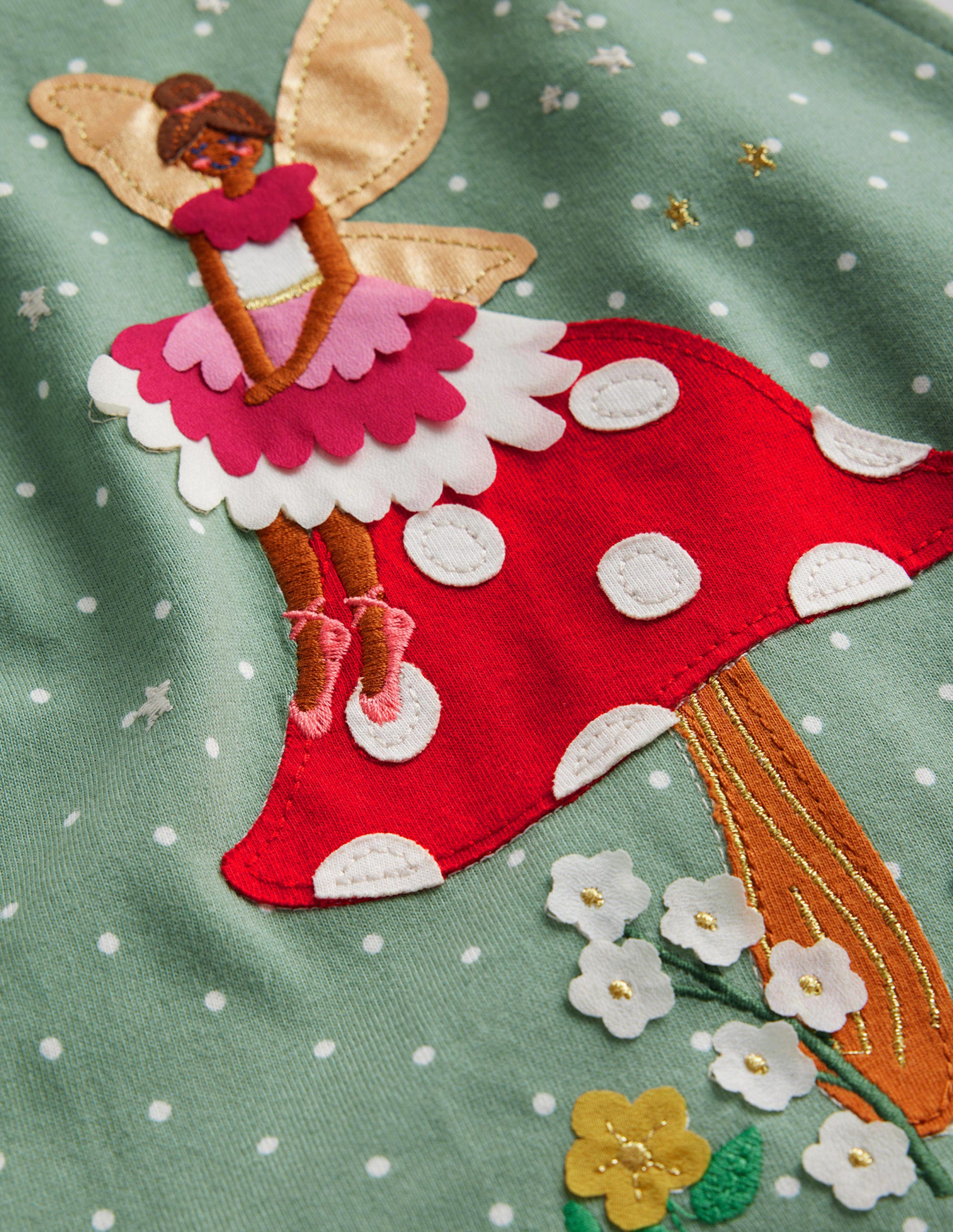 Big Appliqué Dress-Green Smoke Fairy - Image 3