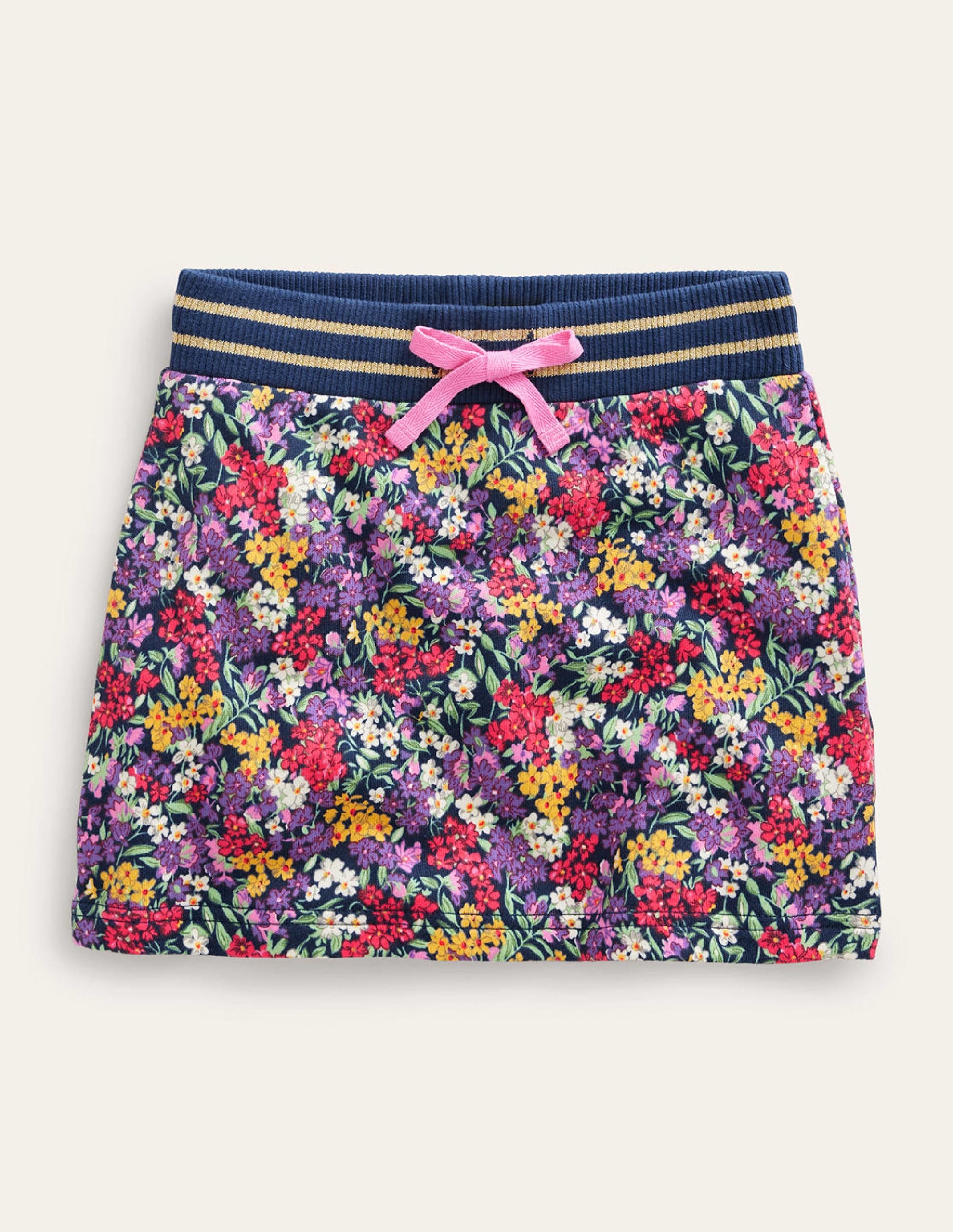 Printed Sweatshirt Skirt-Multi Flower - Image 1