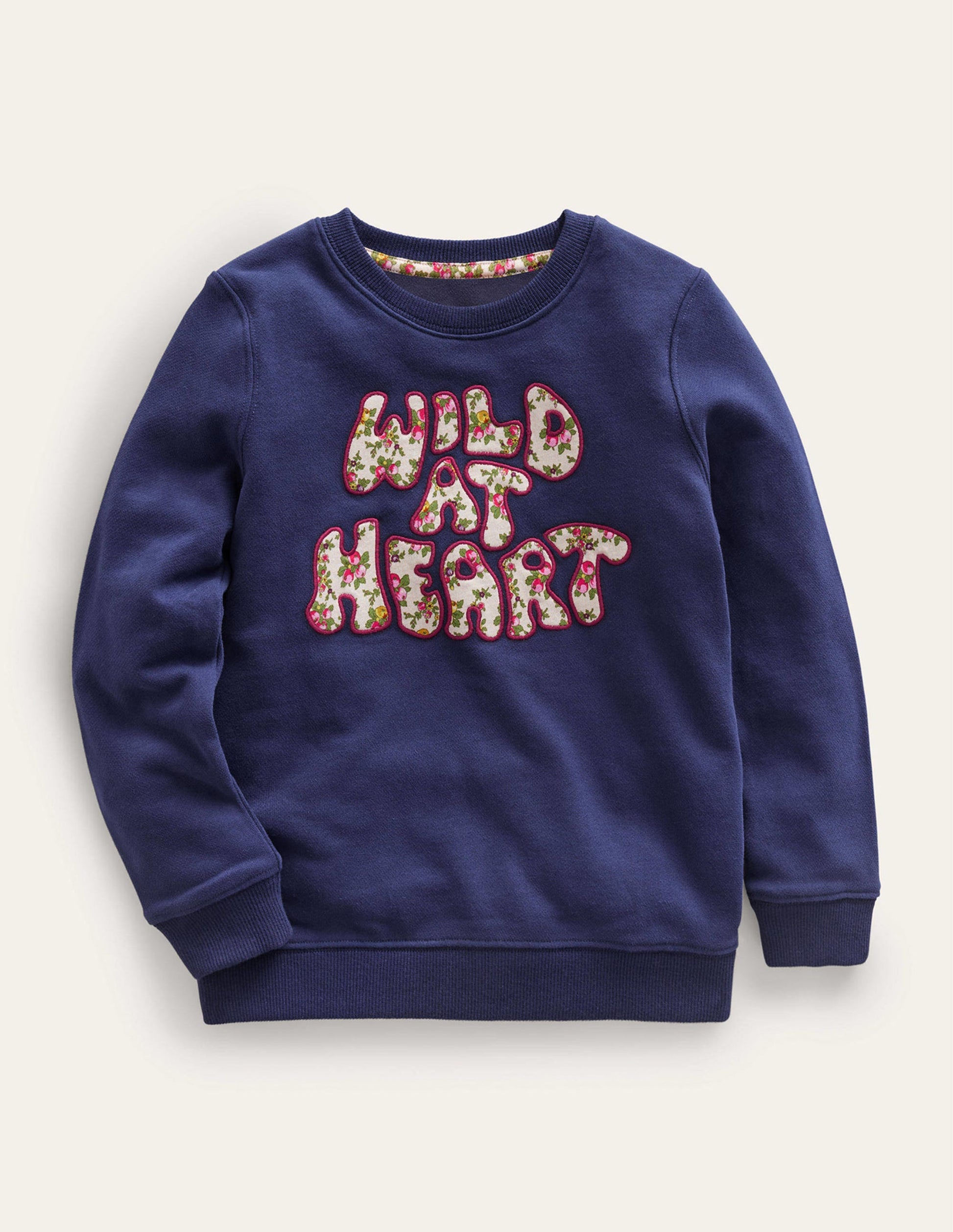 Applique Sweatshirt-College Navy-1