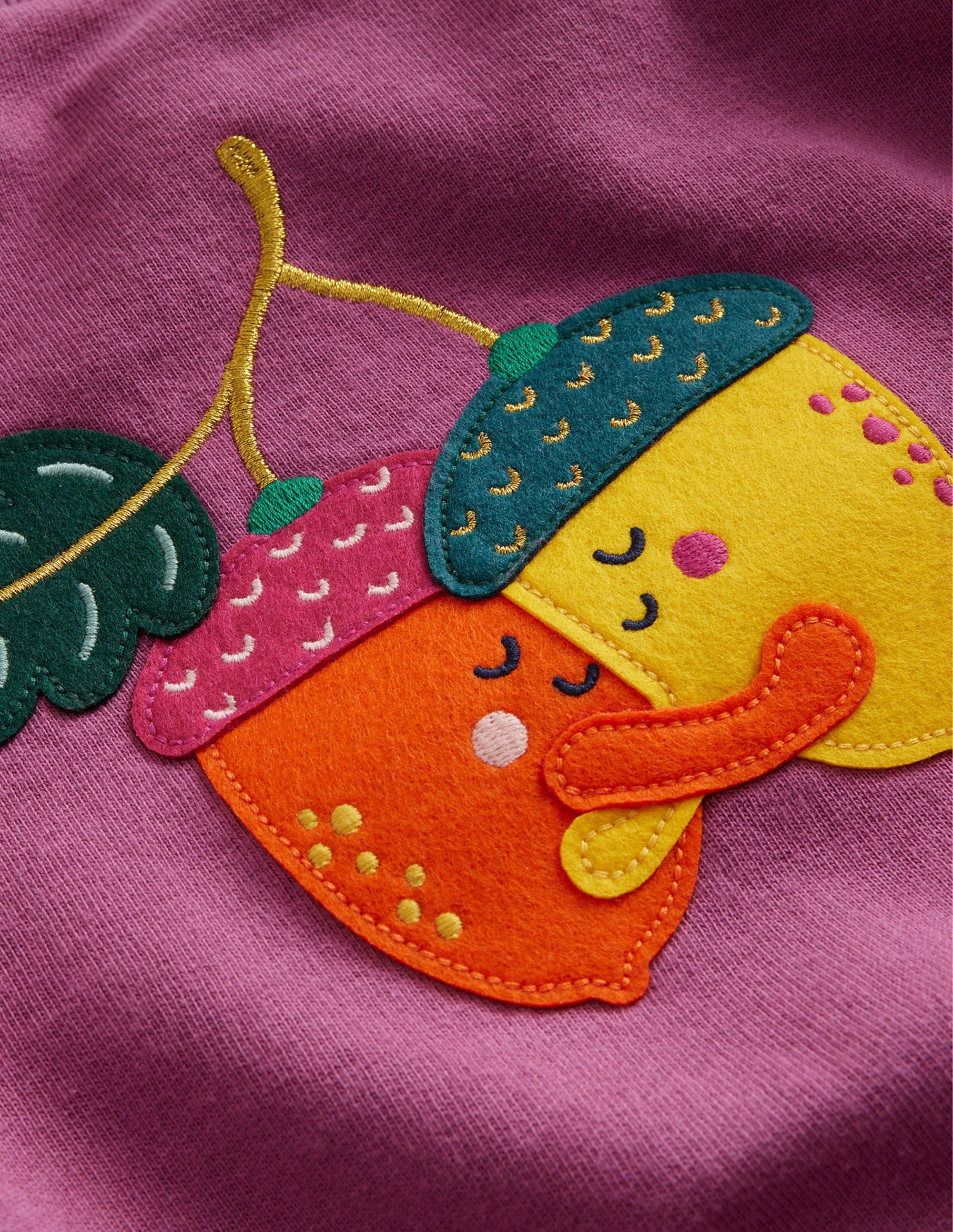 Applique Sweatshirt-Teacup Pink Acorn - Image 3