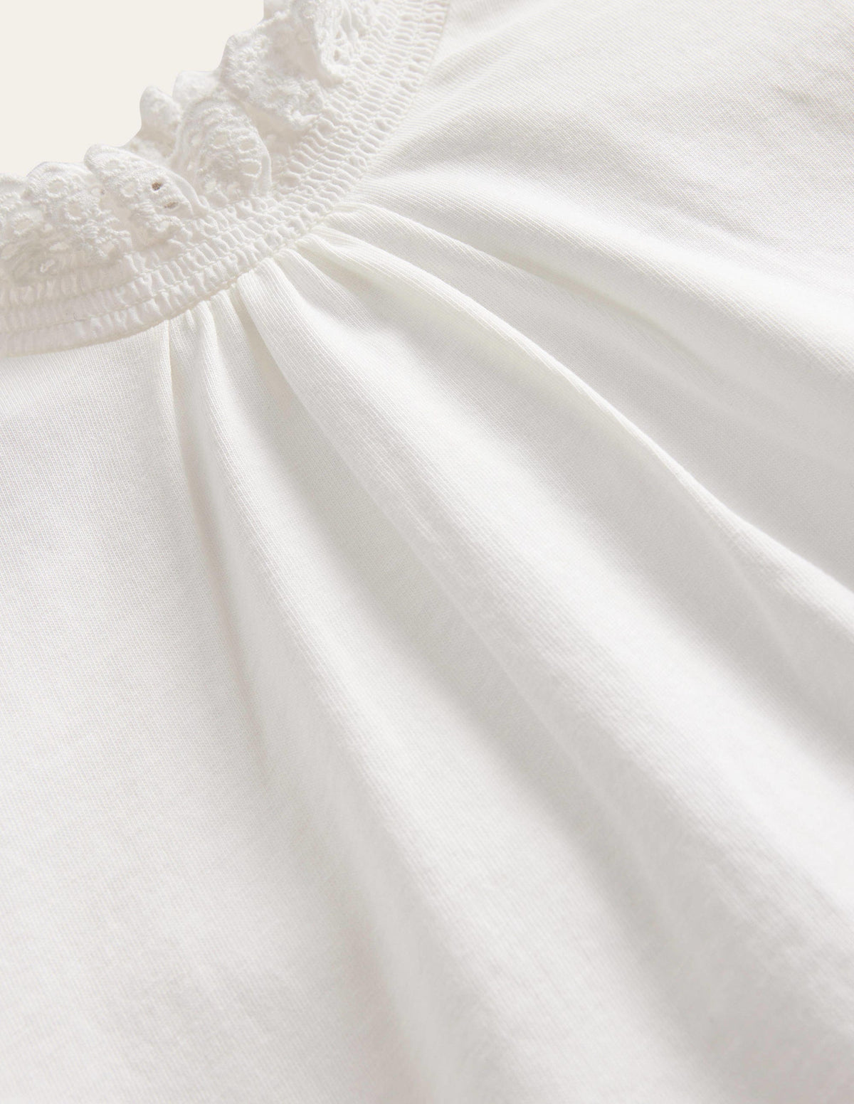 Lace Neck Jersey Blouse-Ivory - Image 3