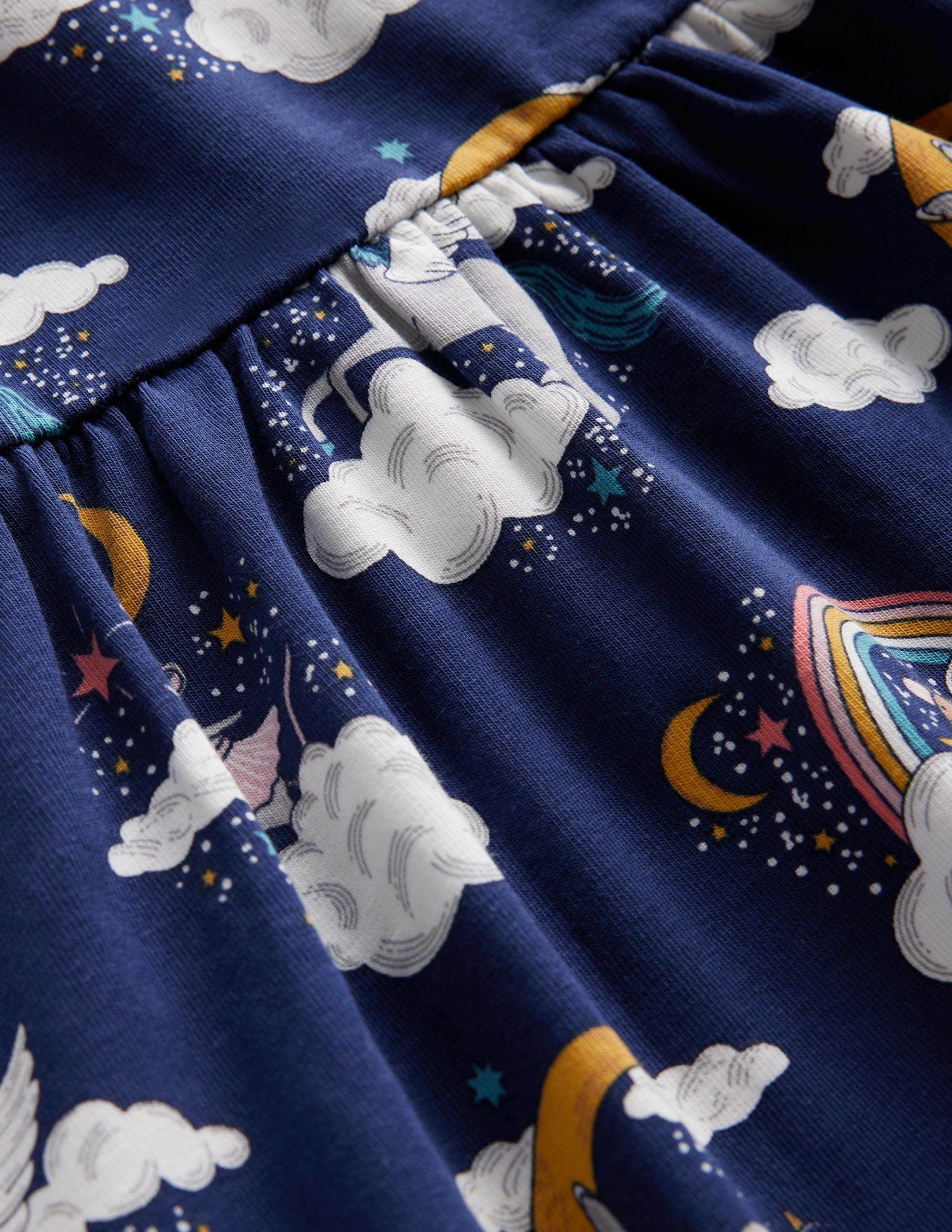 Roll Neck Jersey Dress-College Navy Magical Sky - Image 3