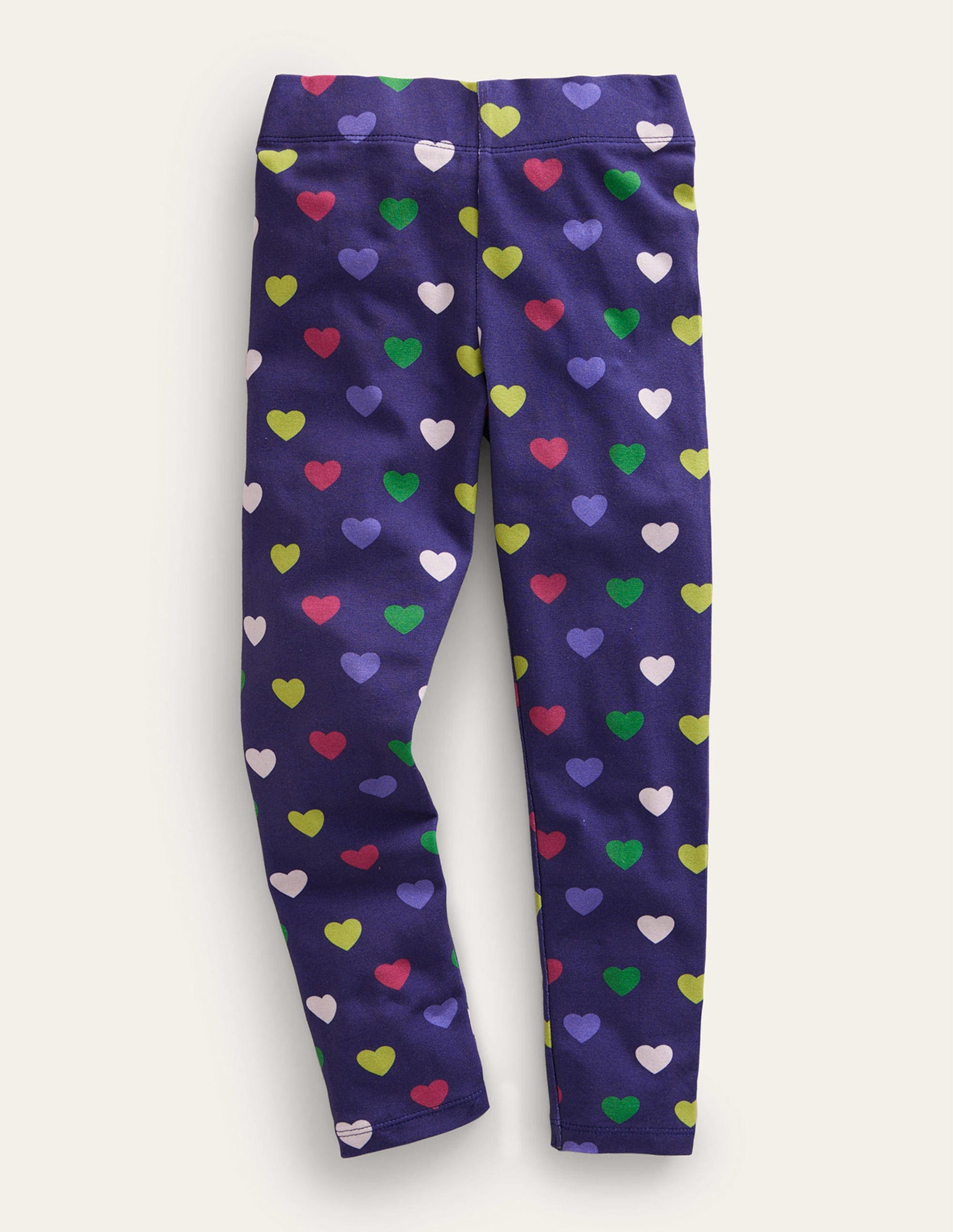 Fun Cosy Leggings-College Navy Hearts-1