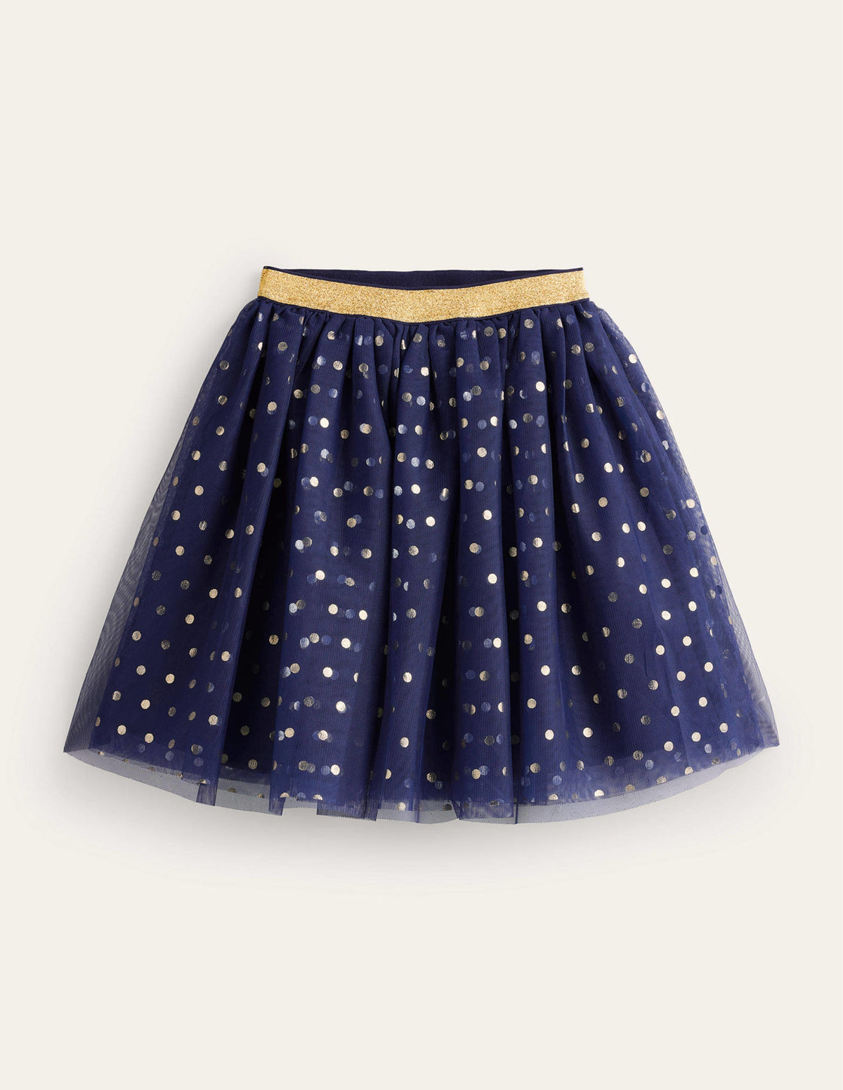 Tulle Metallic Midi Skirt-College Navy - Image 2