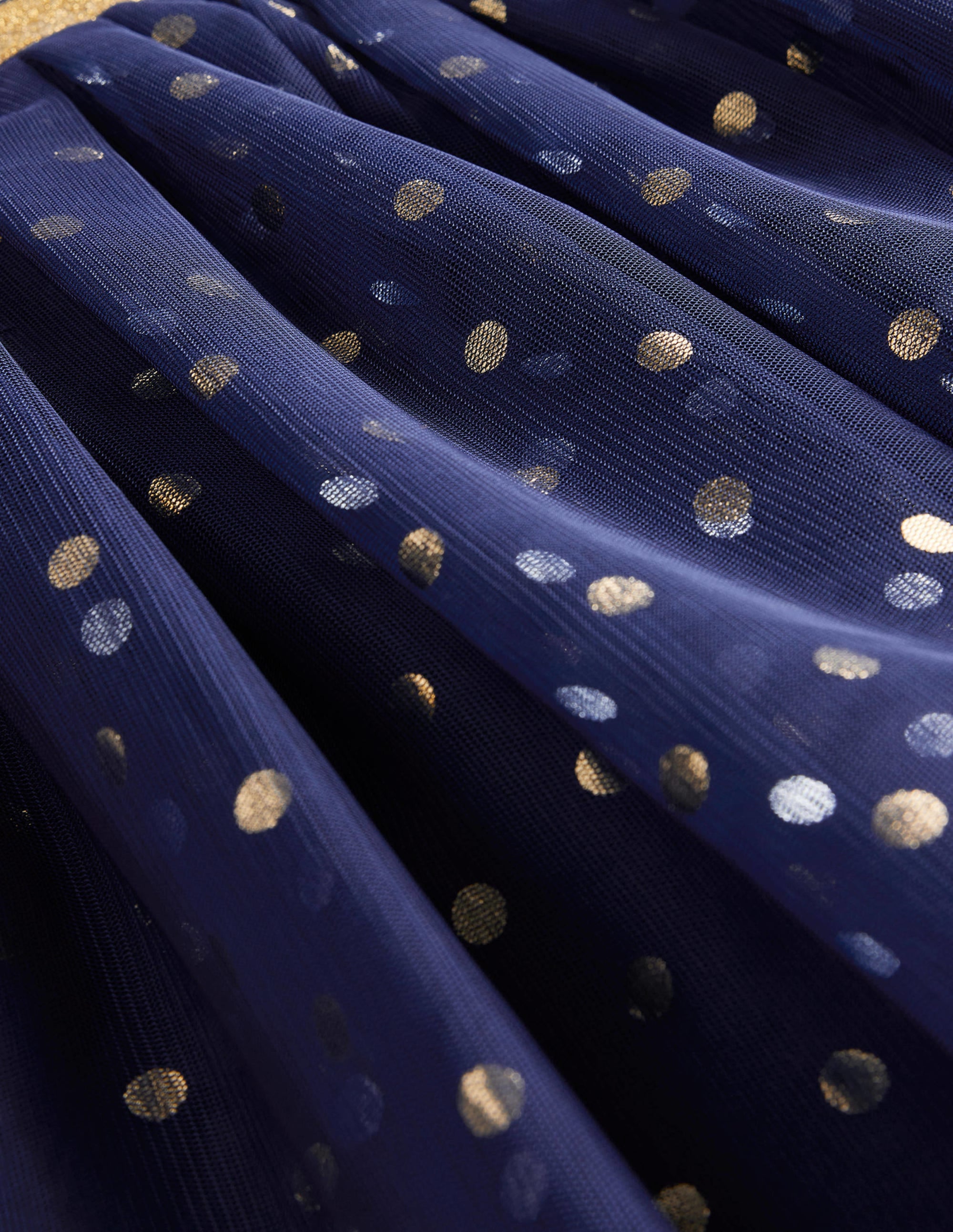 Tulle Metallic Midi Skirt-College Navy - Image 3