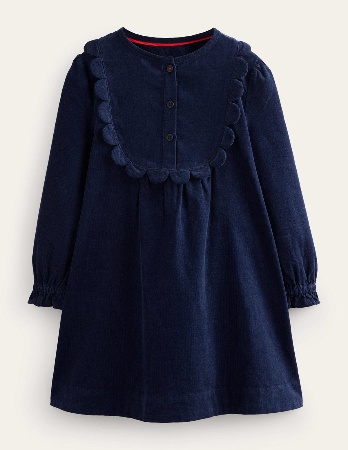 Scallop Cord Dress-French Navy-1