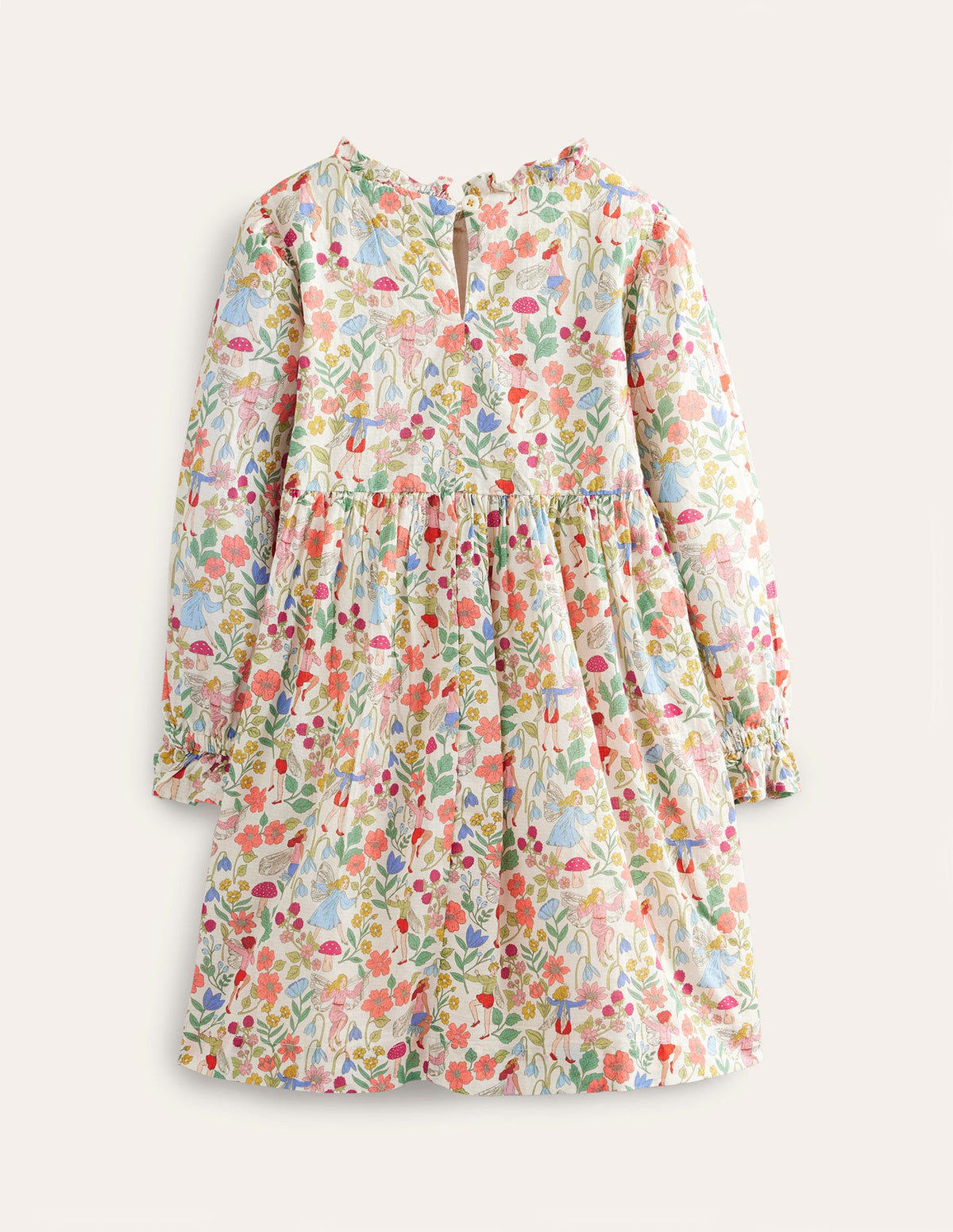 Printed Smocked Dress-Vanilla Fairies - Image 2