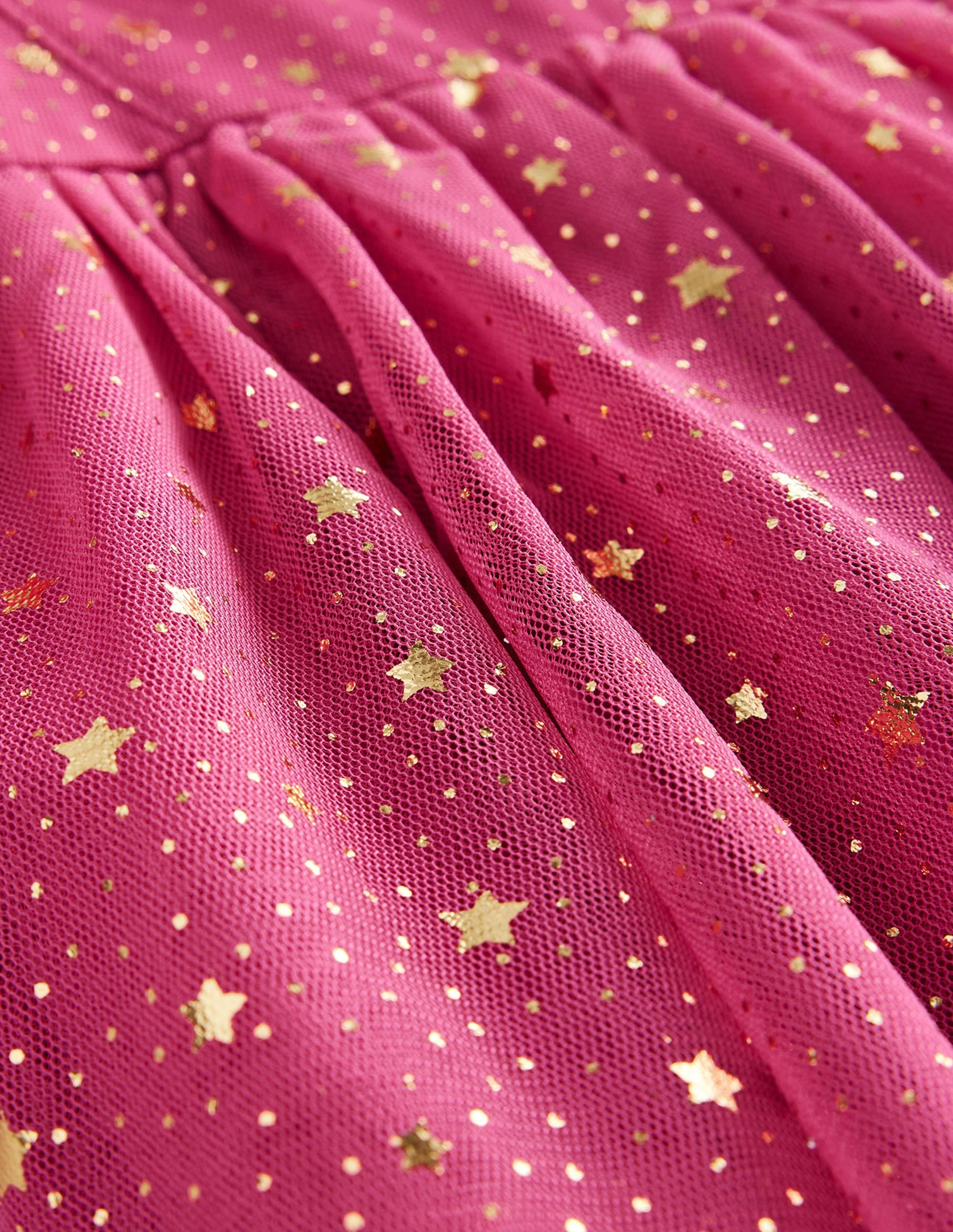 Foil Star Tulle Dress-Sweet William Pink - Image 3
