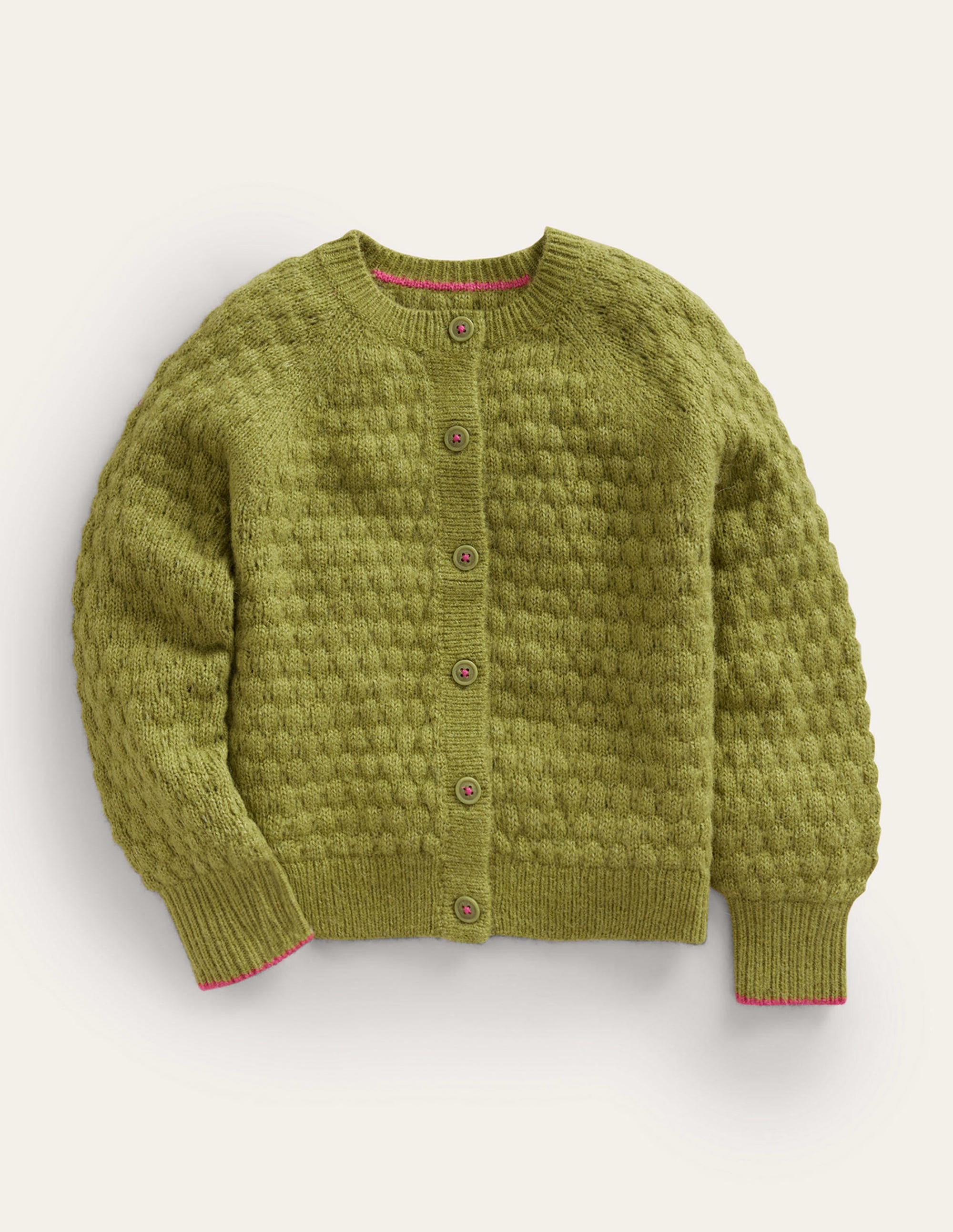 Bobble Stitch Cardigan-Starfruit Green - Image 1