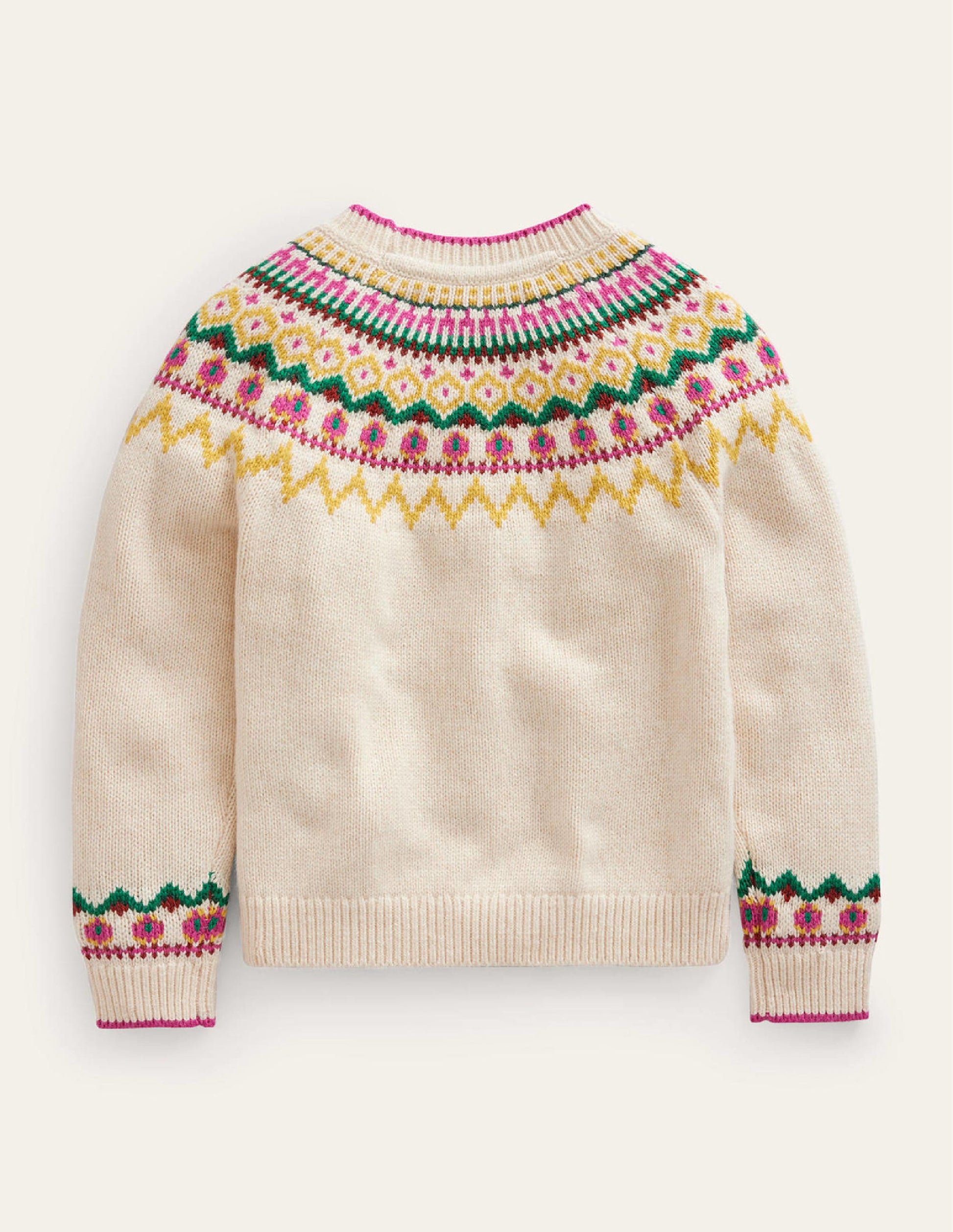 Fair Isle Sweater-Oatmeal Marl-2
