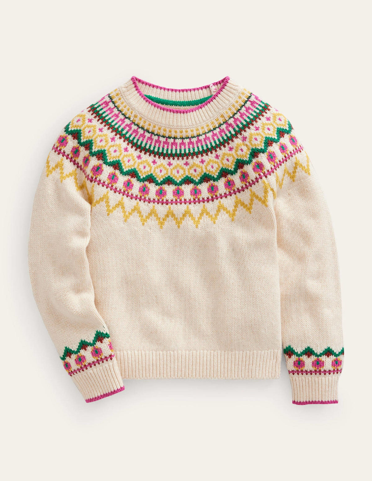 Fair Isle Sweater-Oatmeal Marl - Image 1