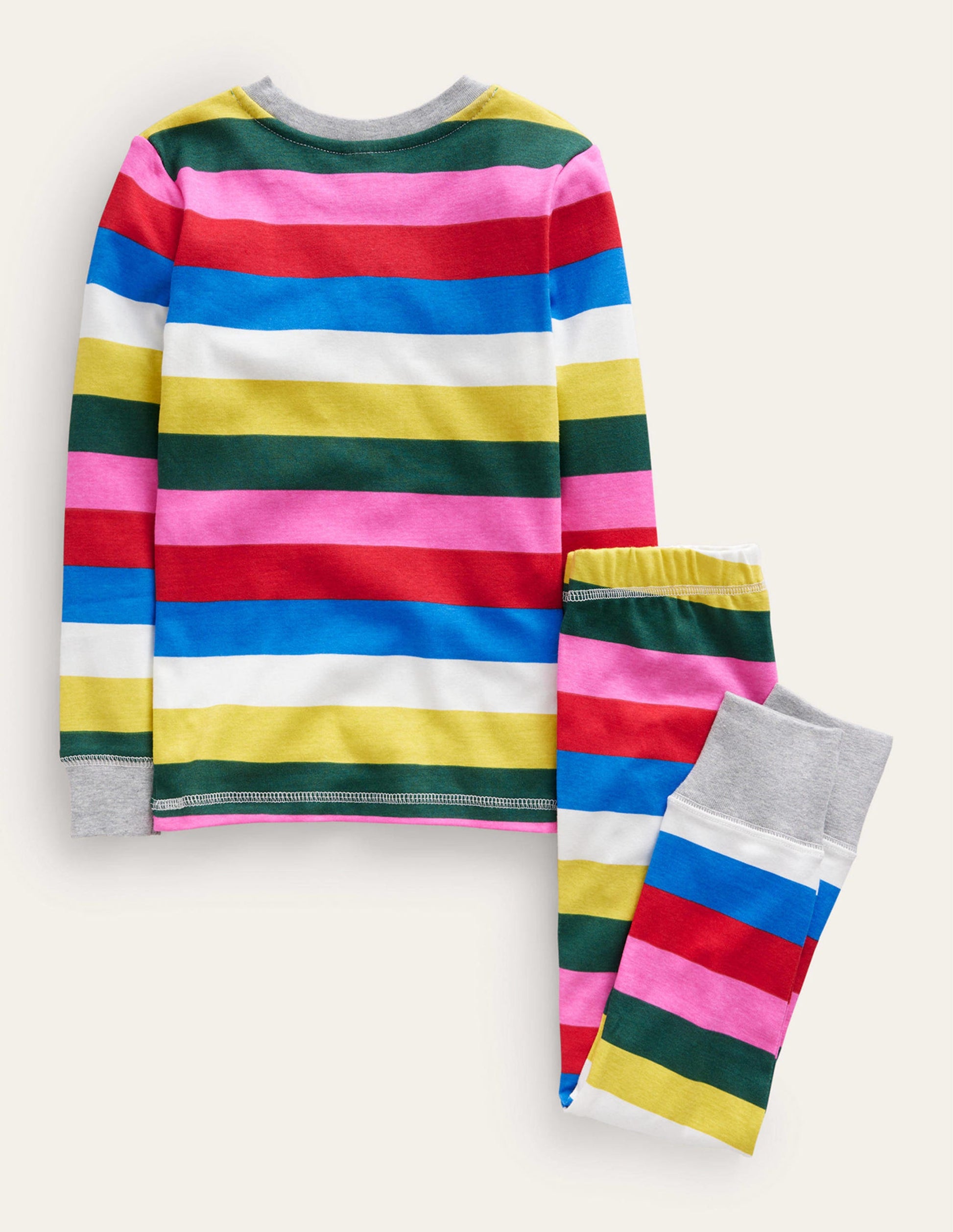 Snug Striped Long John Pajamas-Multi-2