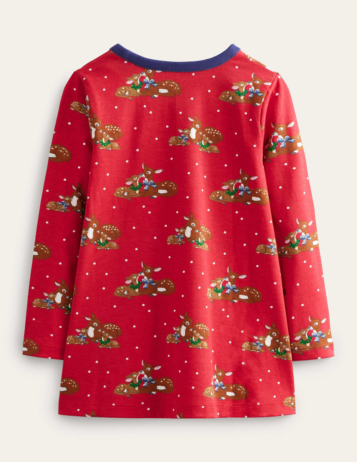 Printed Tunic-Rockabilly Red Festive Deer-2