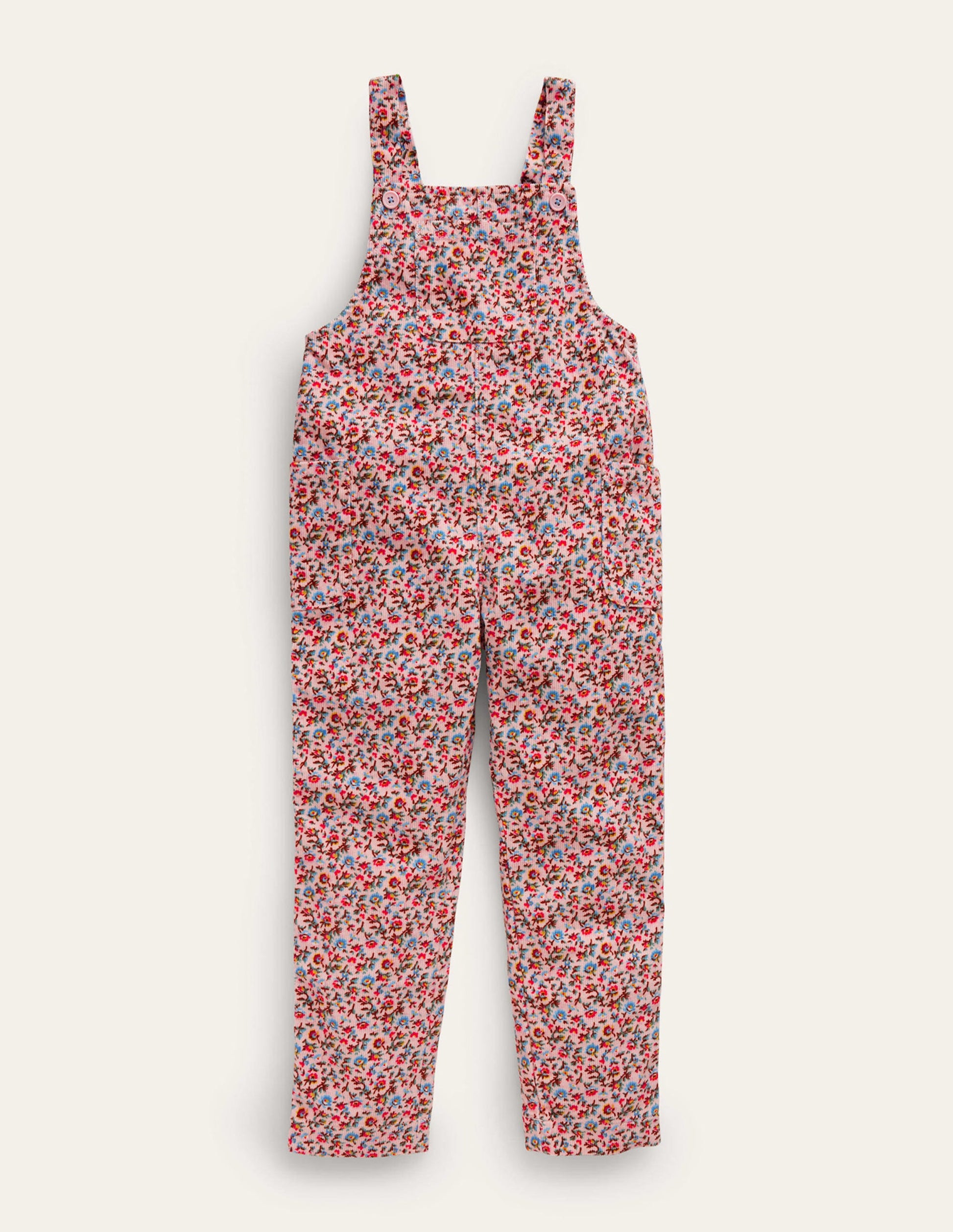 Relaxed Cord Overalls-Light Pink Bramble-1