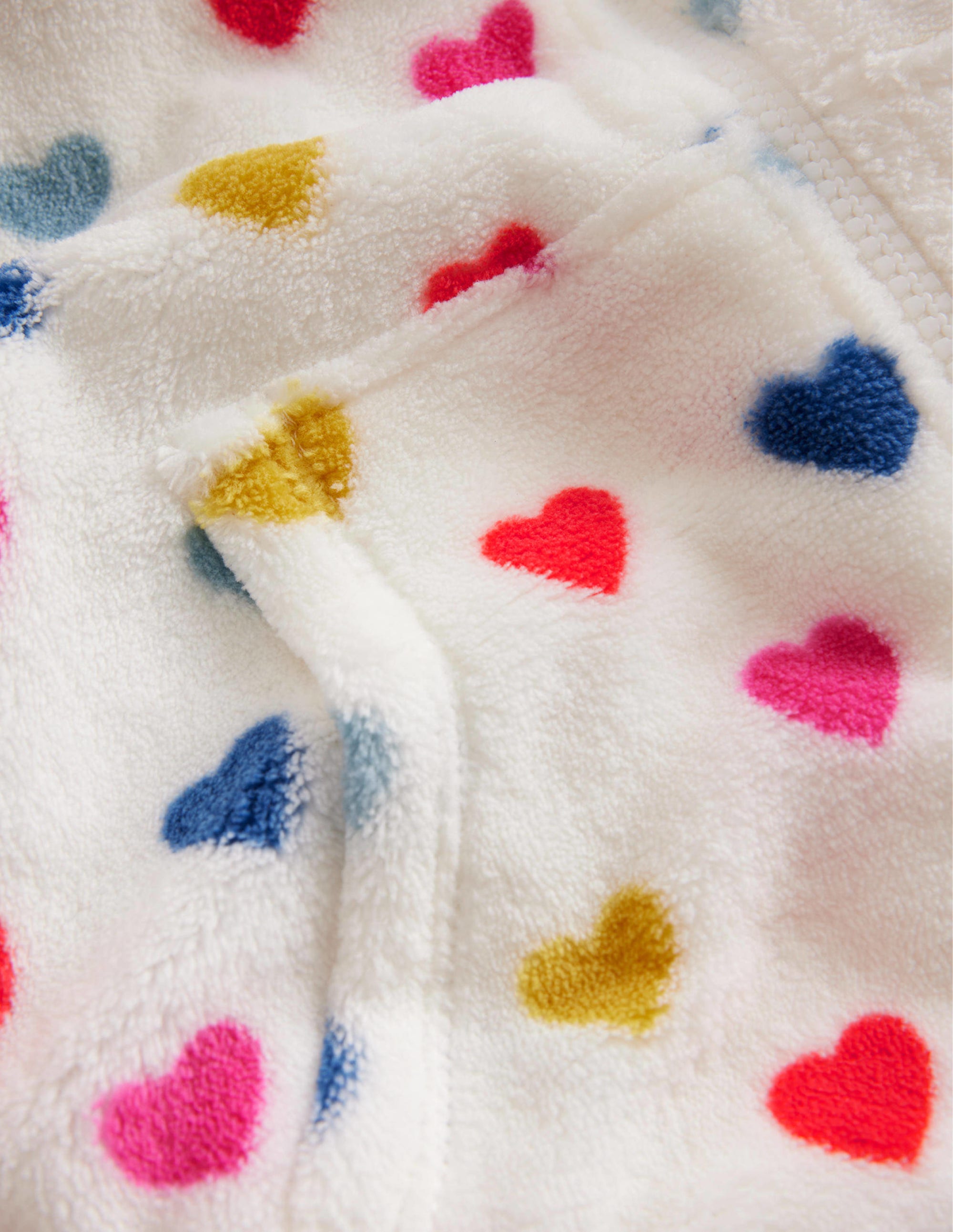 Cosy Fleece All-In-One-Ivory Multi Hearts - Image 3