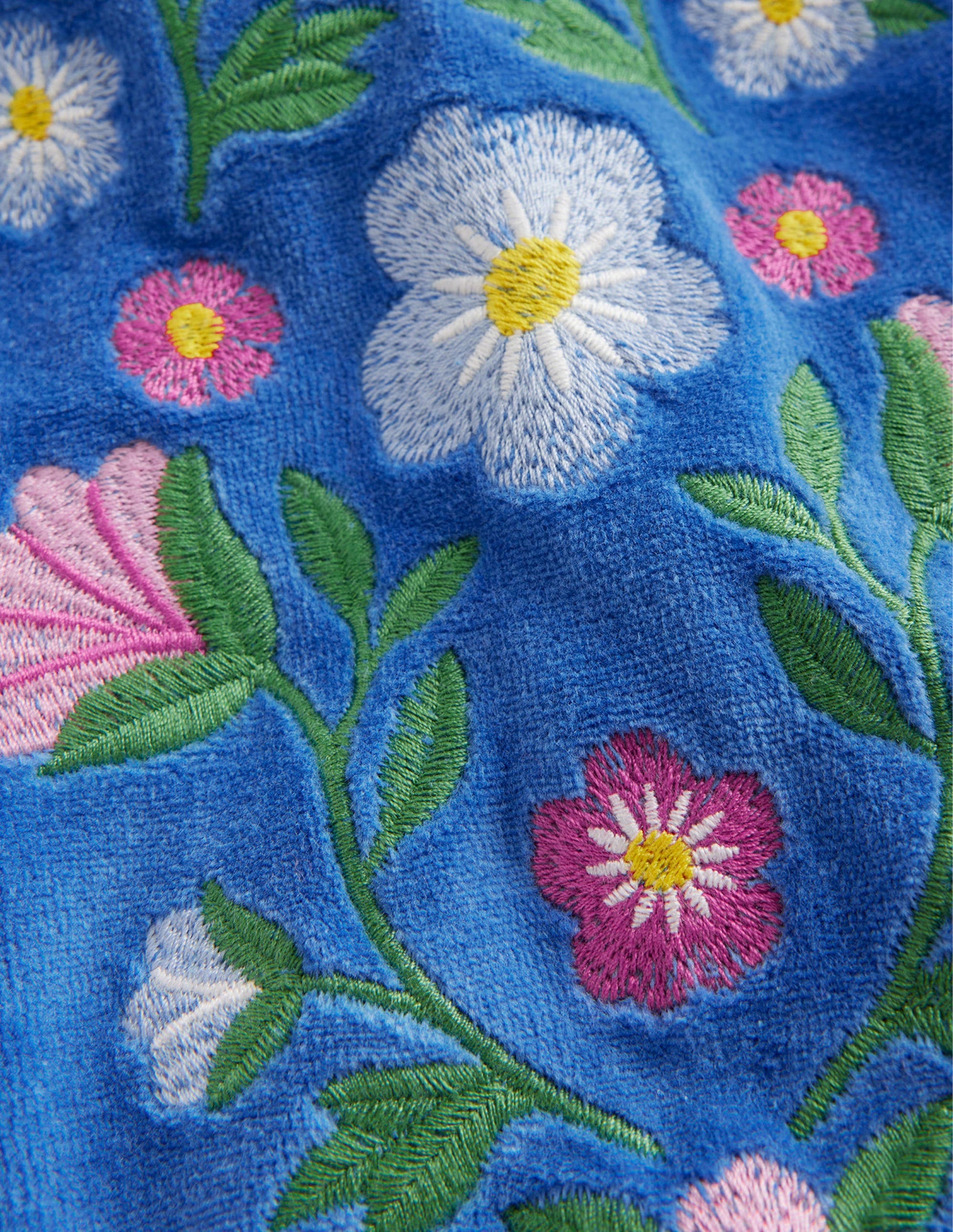 Embroidered Velour Sweat-Delft Blue Floral-3