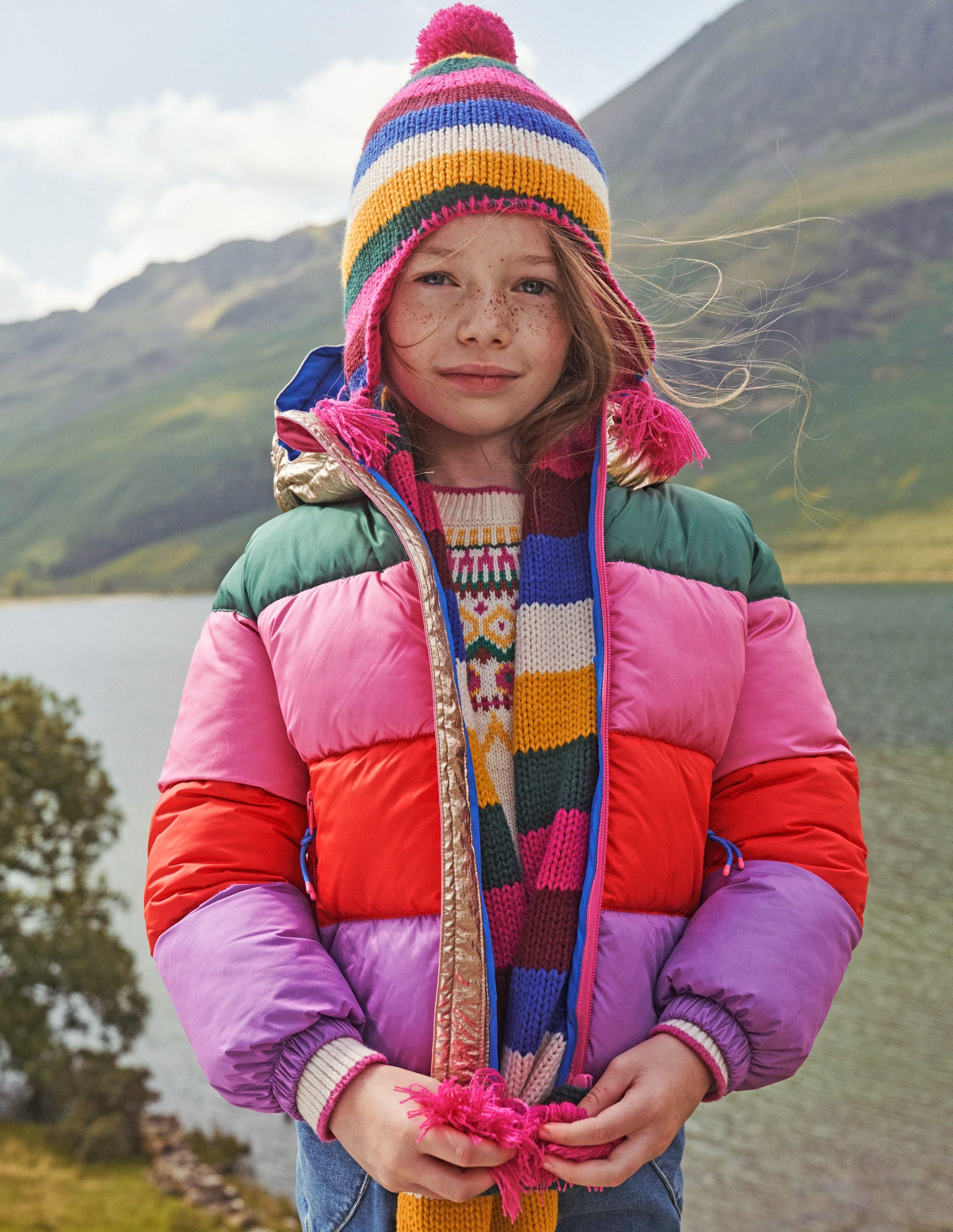 Ultimate Padded Coat-Rainbow Multi-5