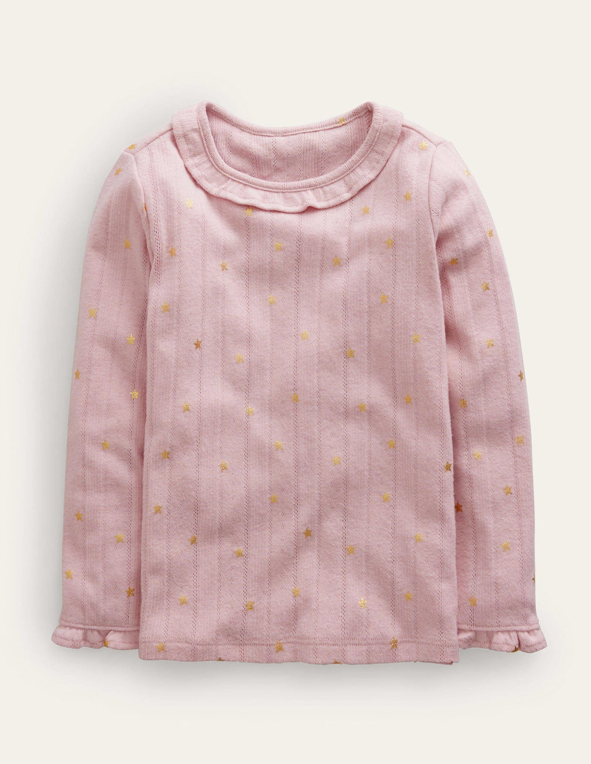 Ruffle Sparkle Pointelle-French Pink Gold Star-1