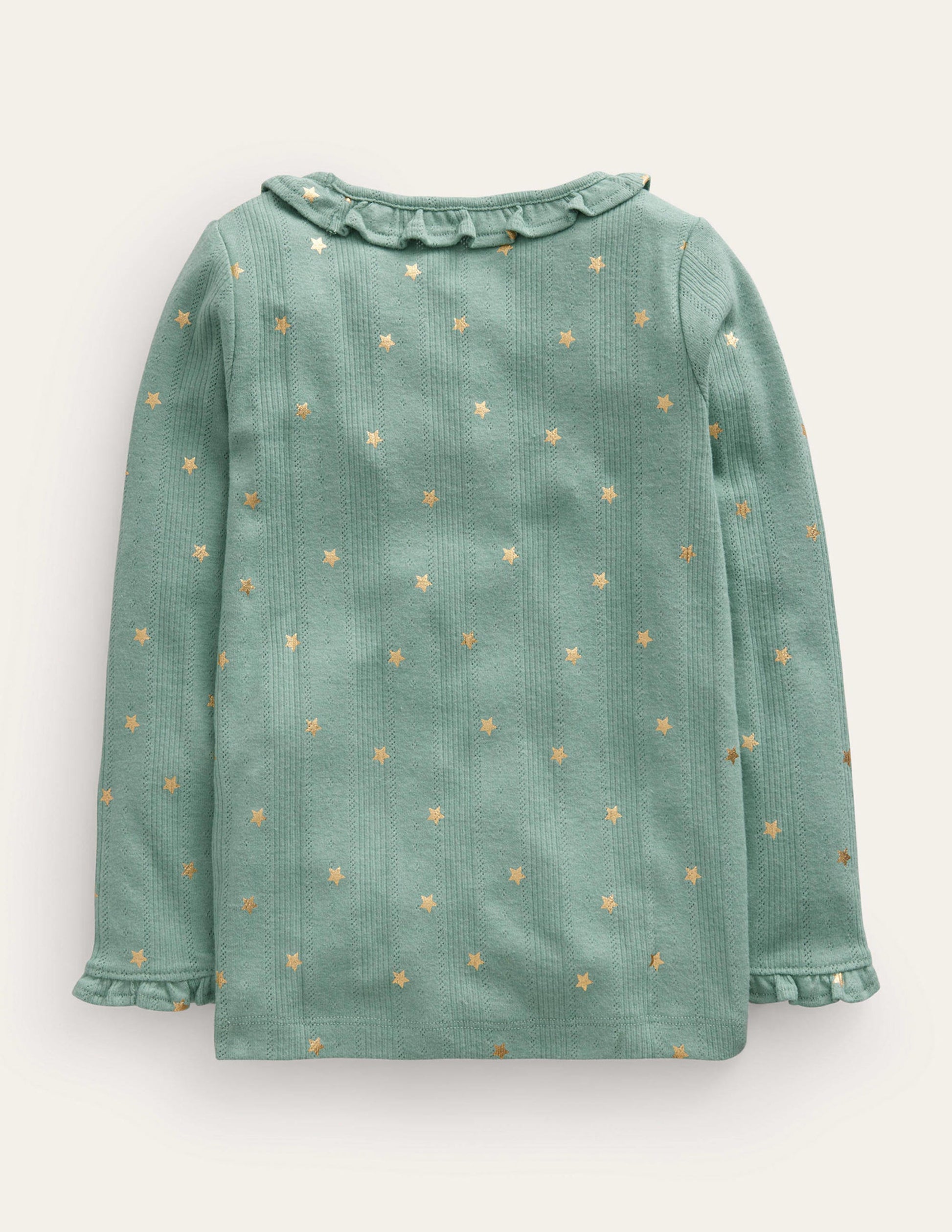 Ruffle Sparkle Pointelle-Green Smoke Confetti Star-2