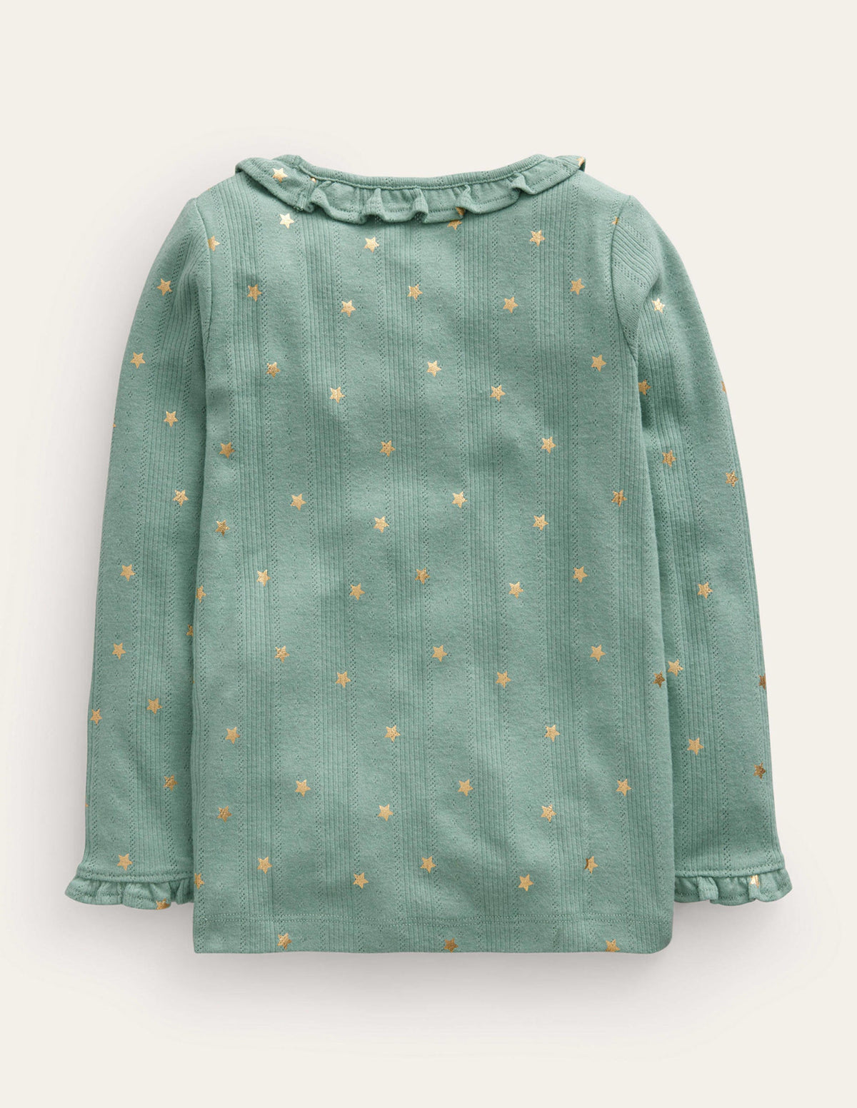 Ruffle Sparkle Pointelle-Green Smoke Confetti Star - Image 2