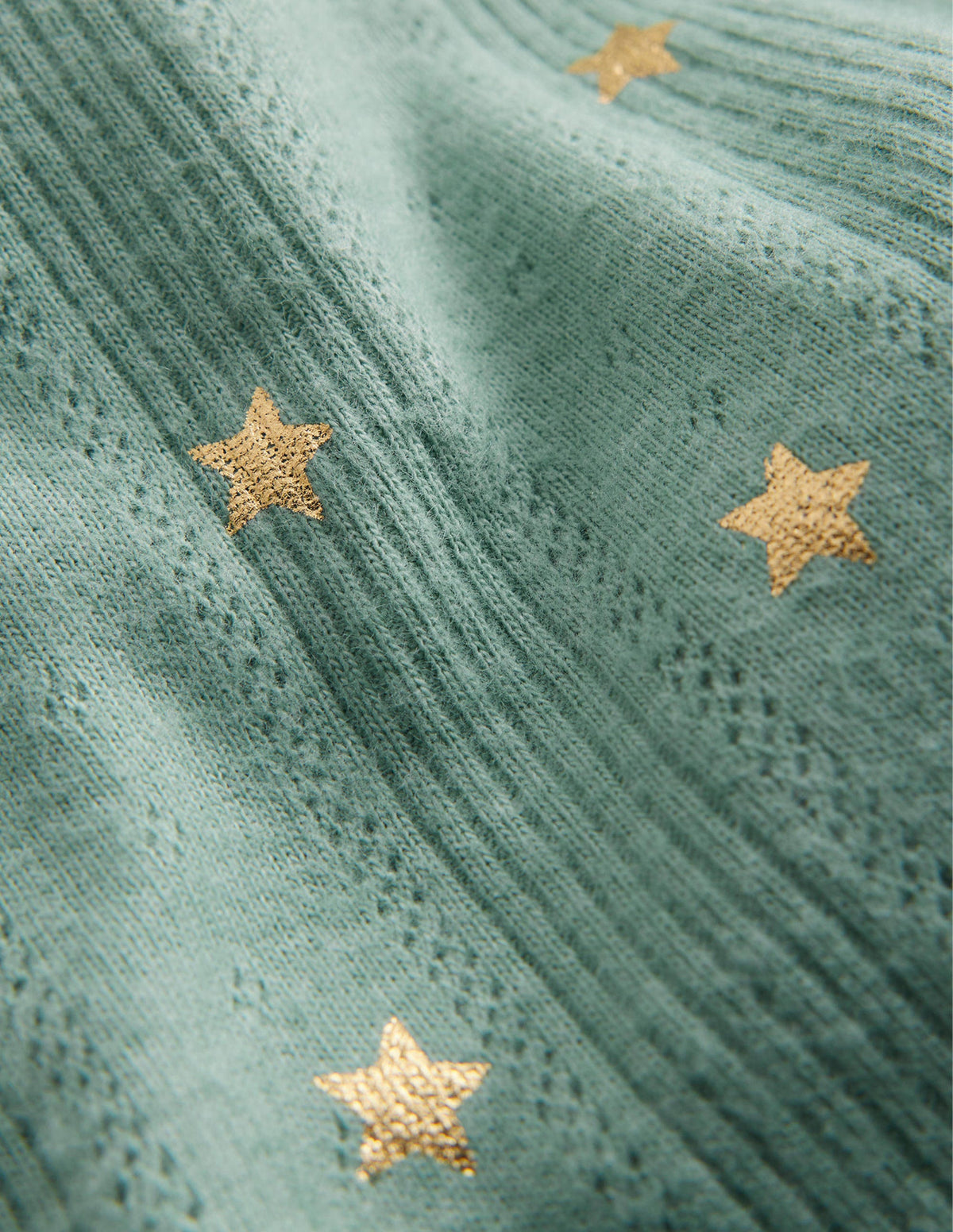 Ruffle Sparkle Pointelle-Green Smoke Confetti Star-3