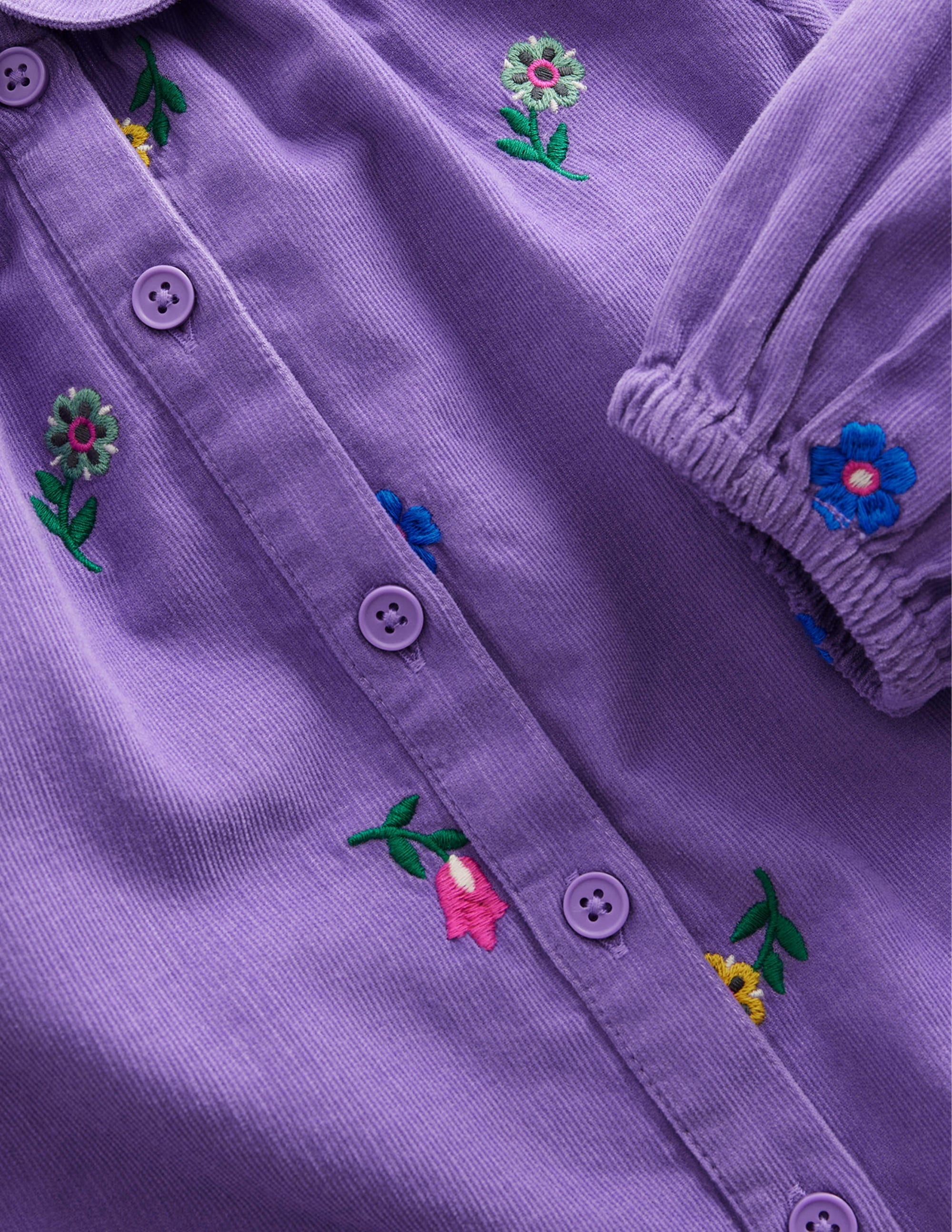 Embroidered Cord Shirt-Aster Purple Floral - Image 3