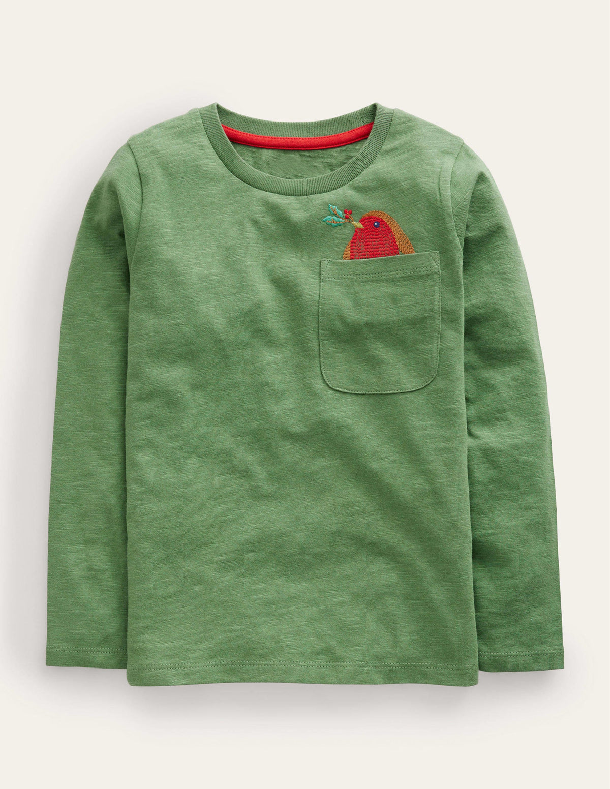 Pocket Logo T-shirt-Safari Green Robin - Image 1