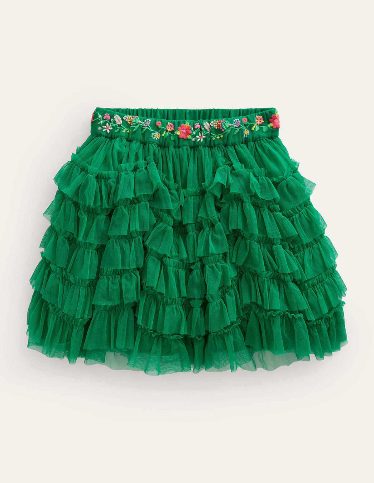 Ruffle Tulle Skirt-Veridian Green - Image 1