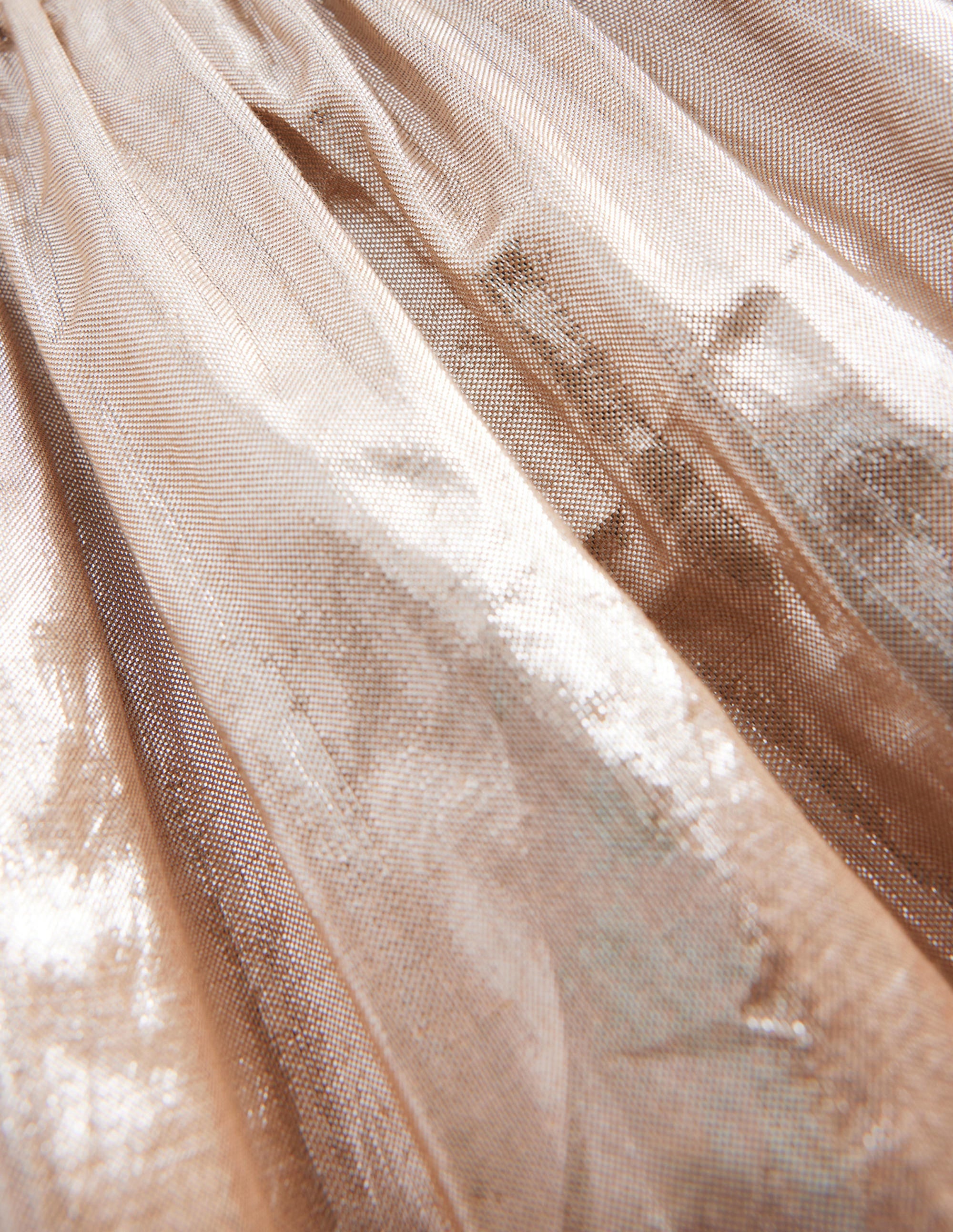 Metallic Party Skirt-Gold Metallic - Image 3