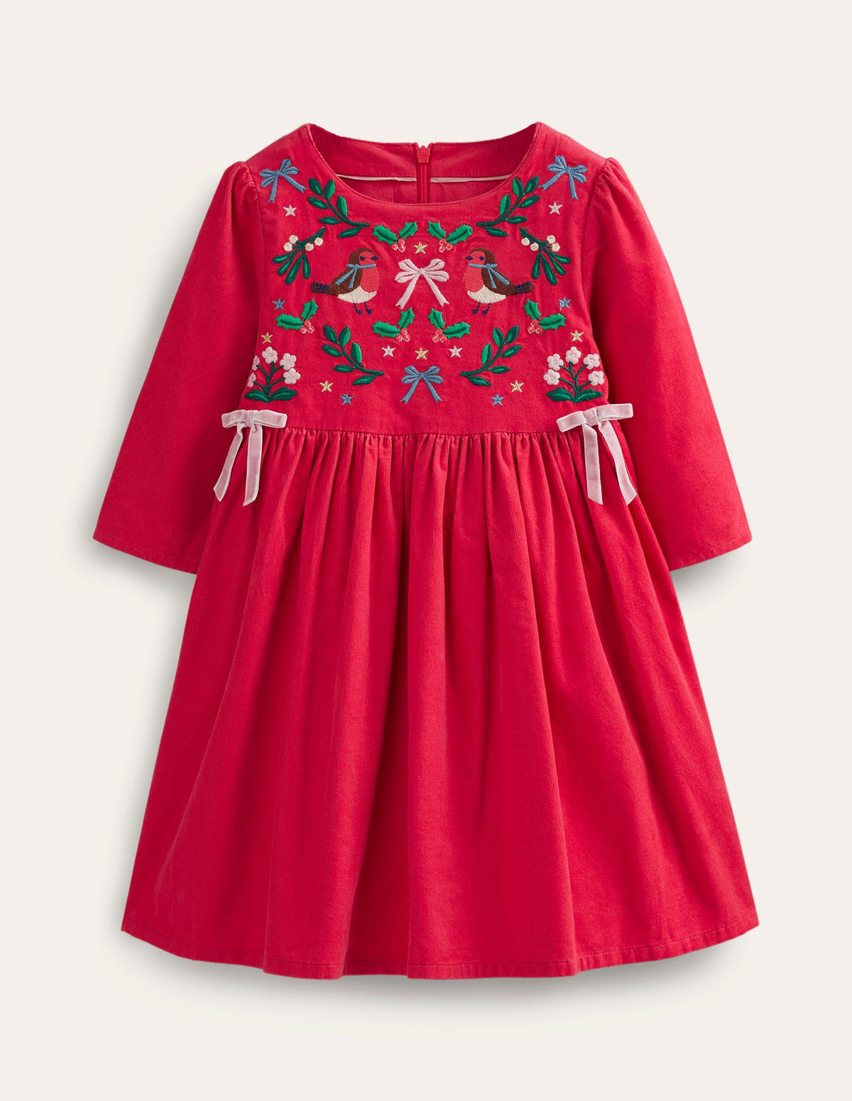 Embroidered Cord Dress-Pop Peony Festive - Image 1