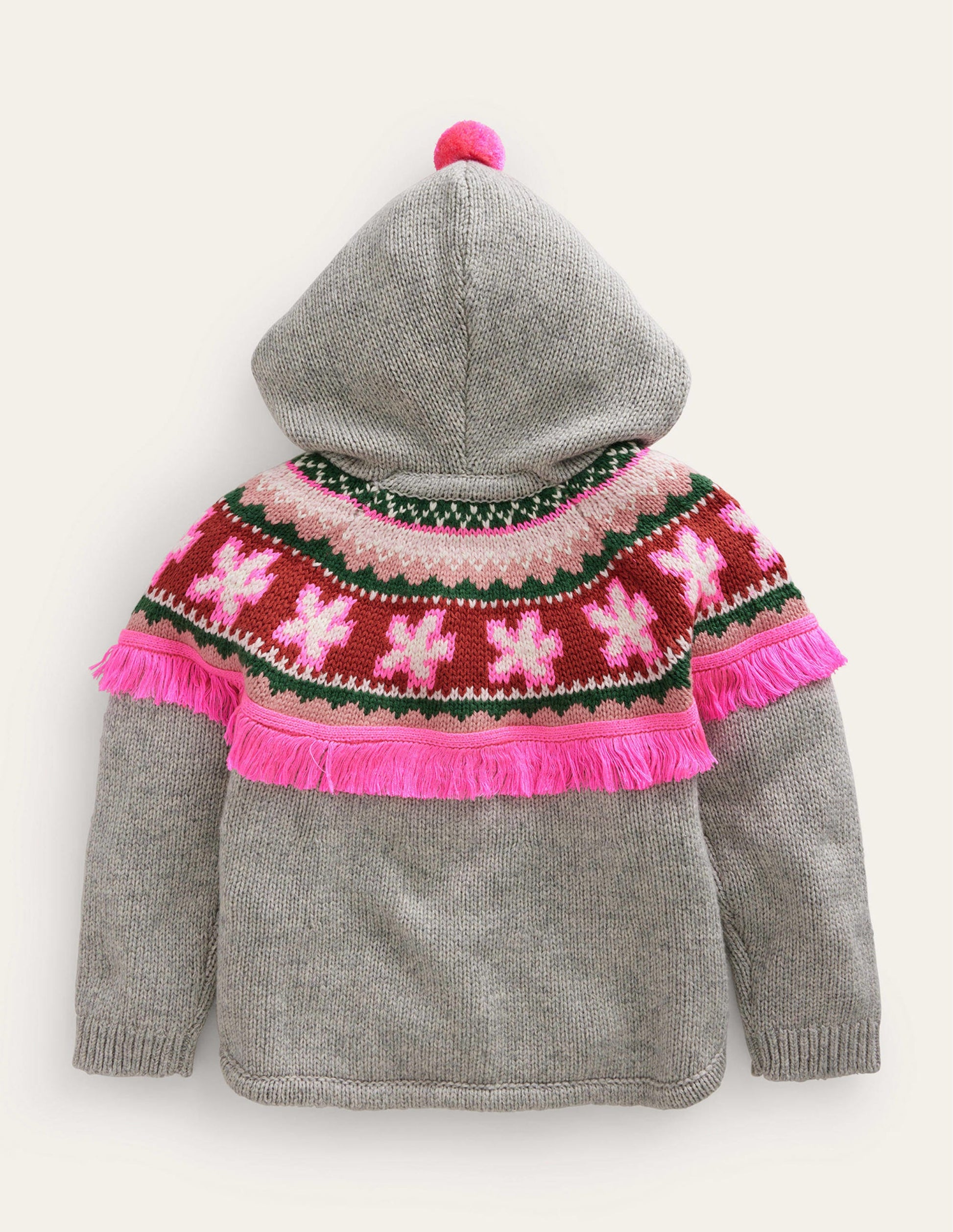 Poncho Cardigan-Grey Marl-2