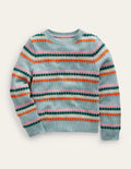 Fair Isle Sweater-Dusk Blue Stripe