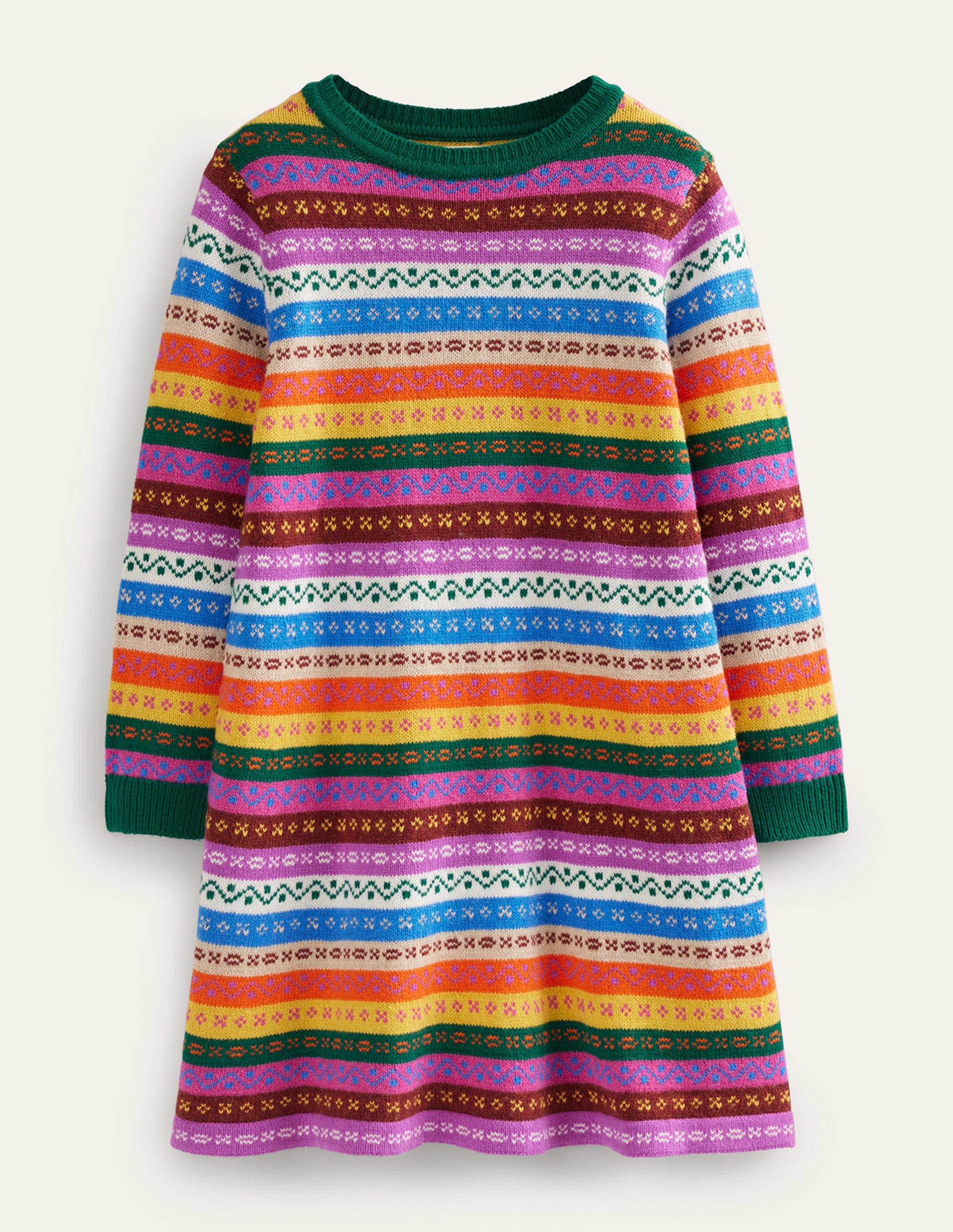 Fair Isle Sweater Dress-Multi Fair Isle - Image 1