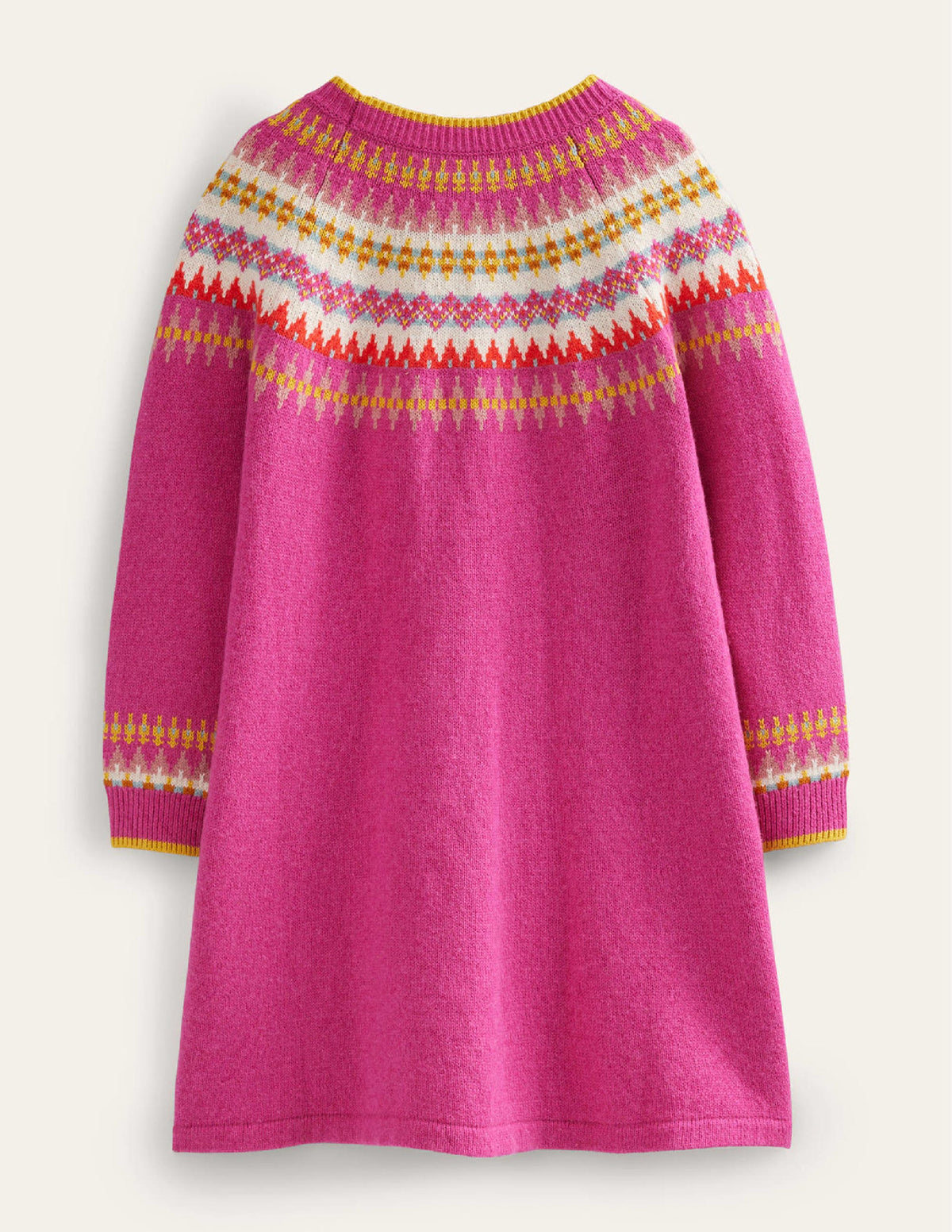 Fair Isle Sweater Dress-Mid Pink Fair Isle-2
