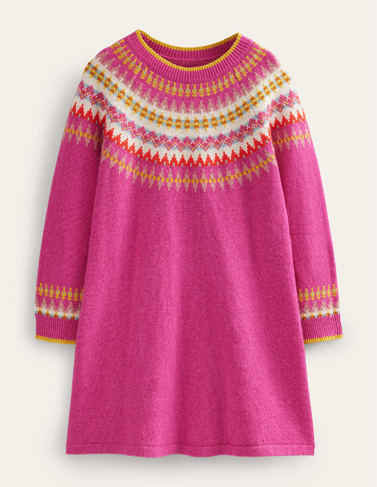 Fair Isle Sweater Dress-Mid Pink Fair Isle-1