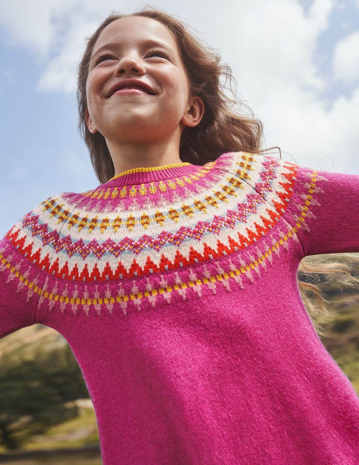 Fair Isle Sweater Dress-Mid Pink Fair Isle-4