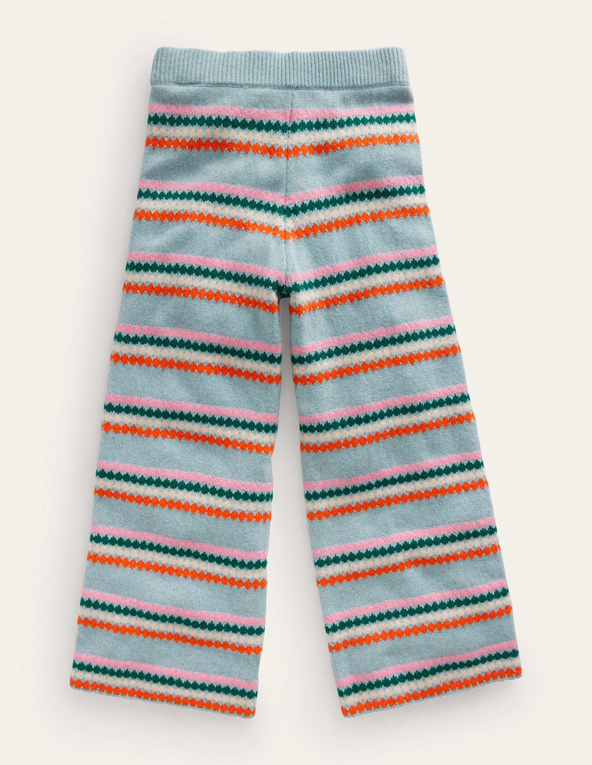 Wide Leg Knitted Pants-Dusk Blue Stripe-2