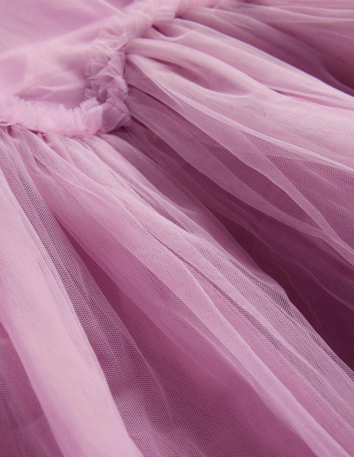 Tulle Ruffle Waist Dress-Lilac Blush - Image 3
