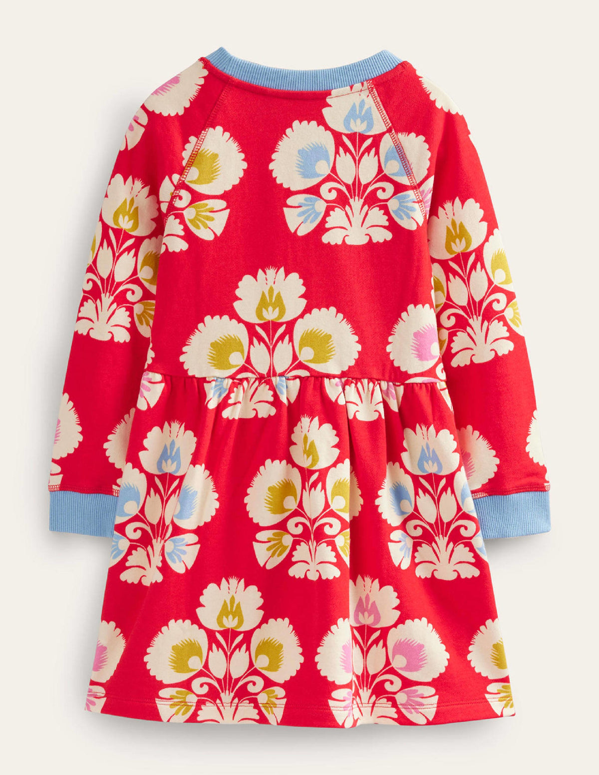 Printed Sweatshirt Dress-Strawberry Tart Woodblock - Image 2