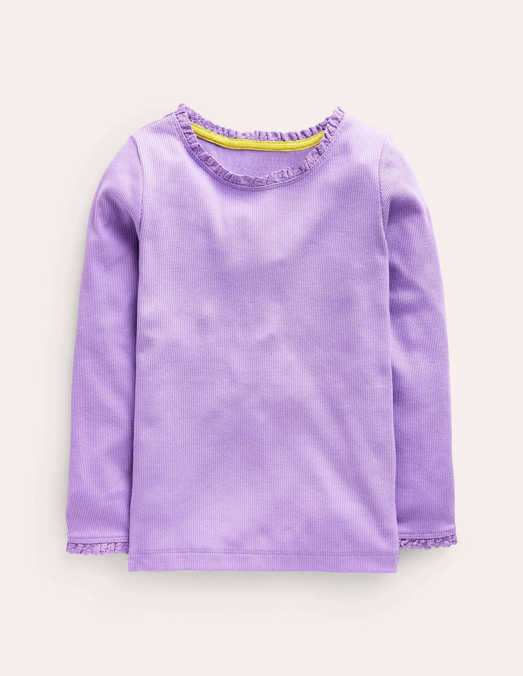 Ribbed Long Sleeve T-Shirt-Parma Violet - Image 1