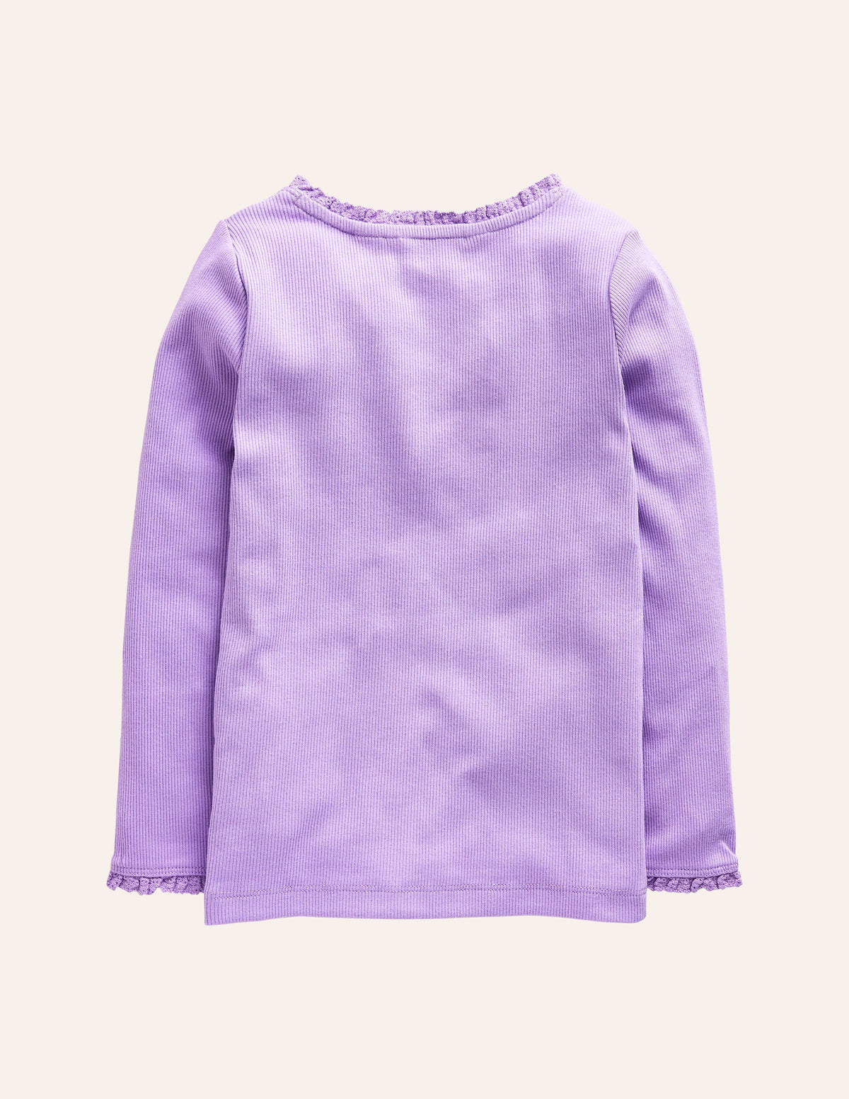 Ribbed Long Sleeve T-Shirt-Parma Violet-2