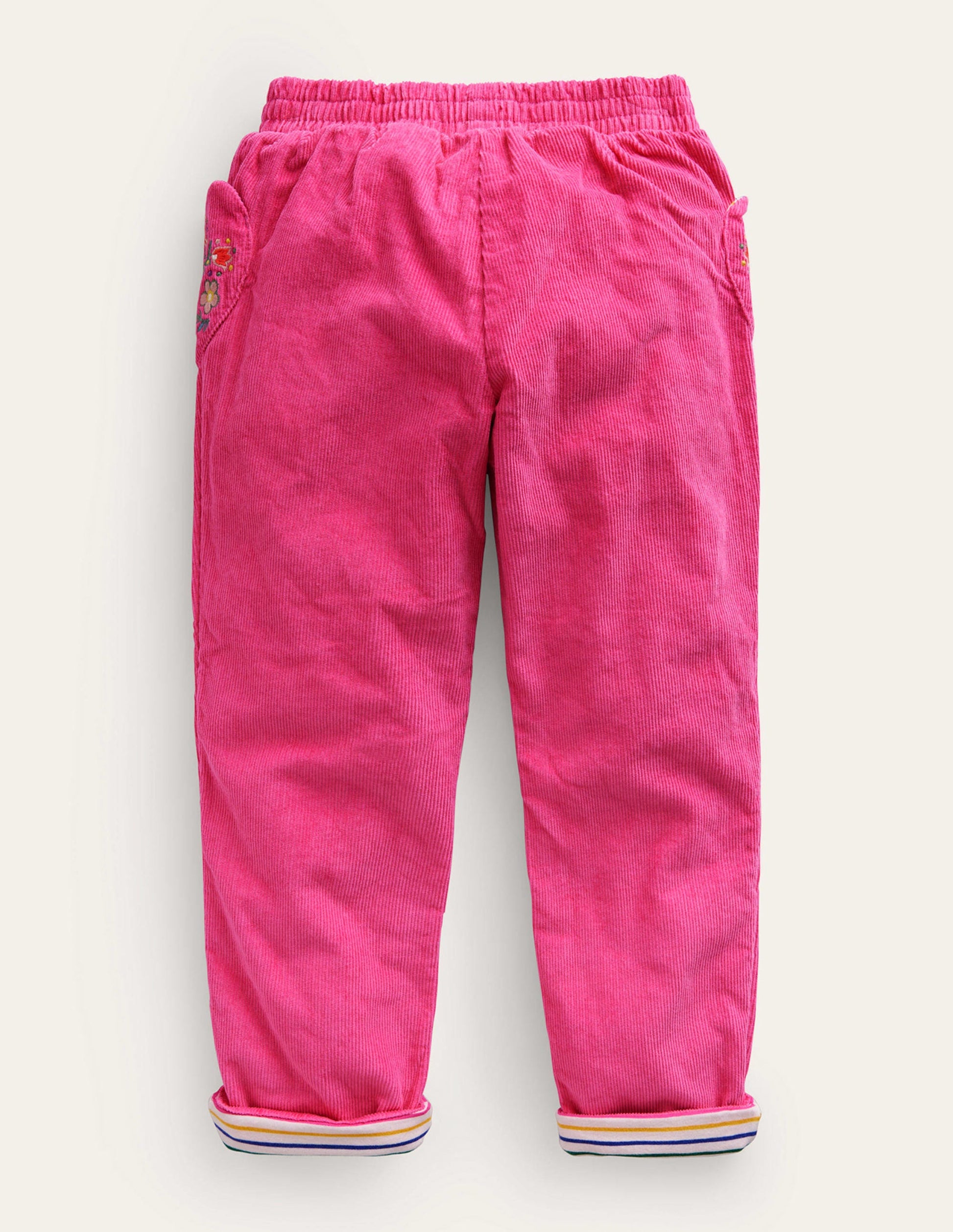 Lined Pull-on Cord Pants-Mid Pink-2