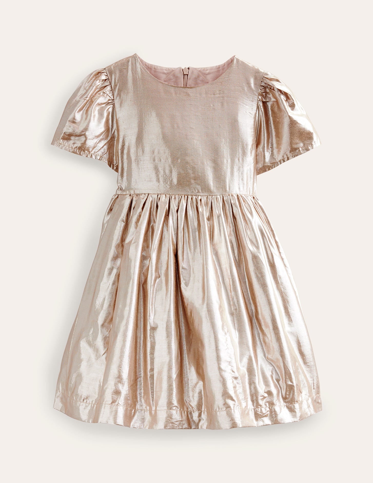Metallic Party Dress-Gold Metallic - Image 1