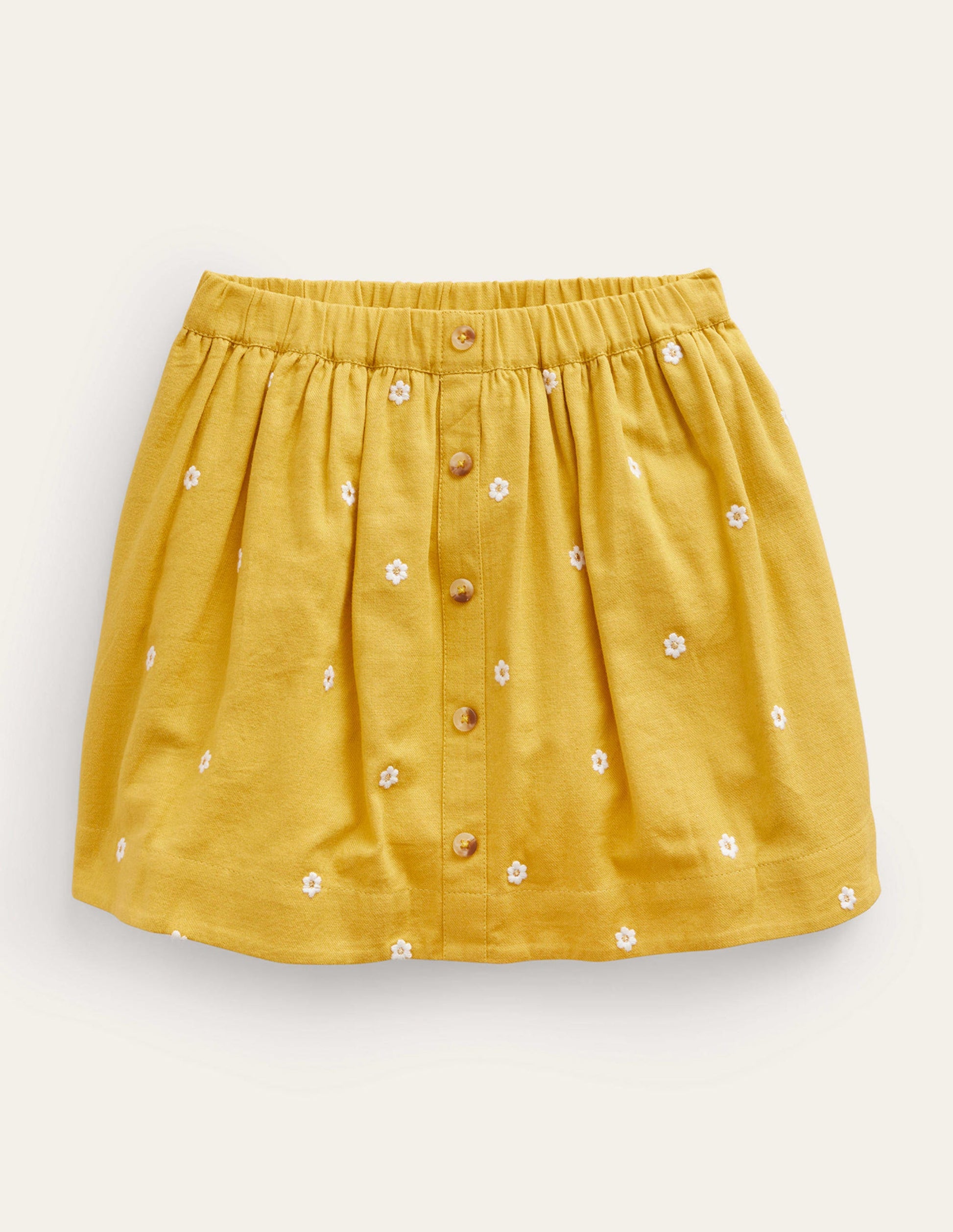 Embroidered Twirly Skirt-Honeycomb Yellow Daisy-1